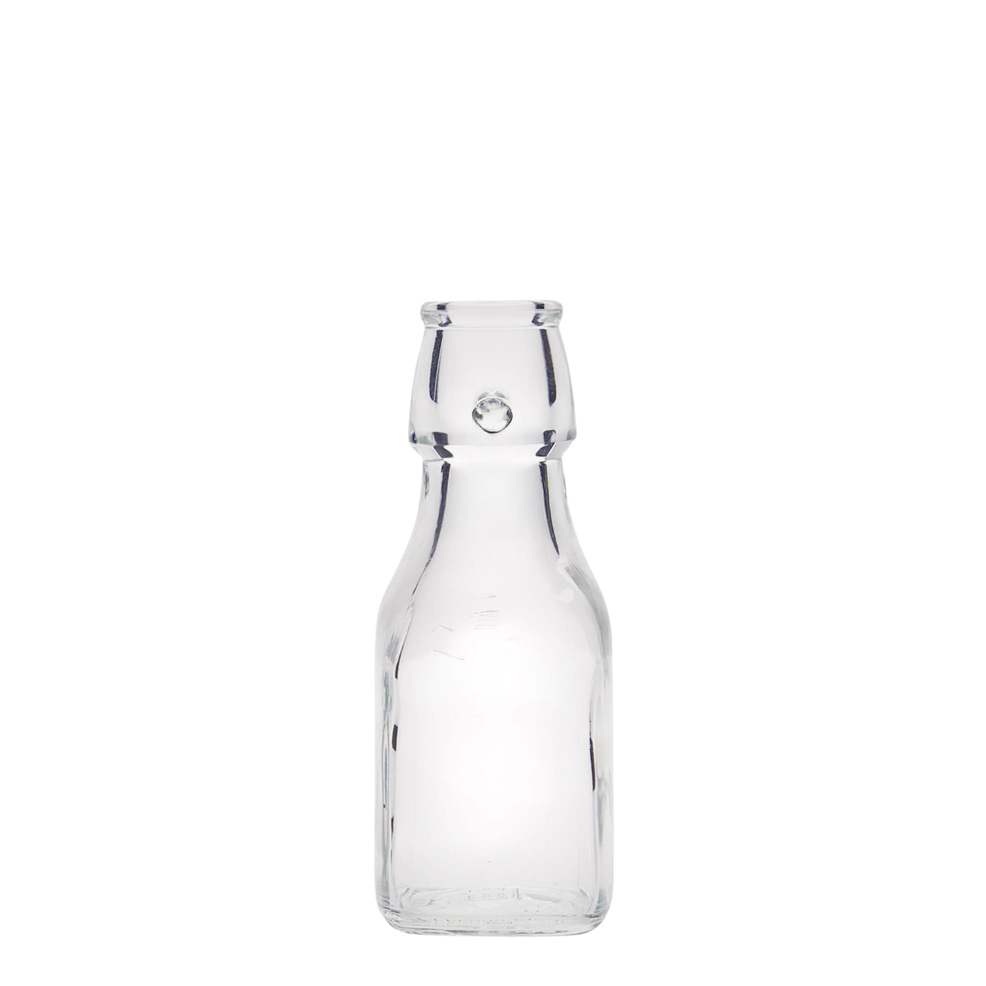 125 ml üvegpalack 'Swing', négyzet alakú, nyílás: patentzár