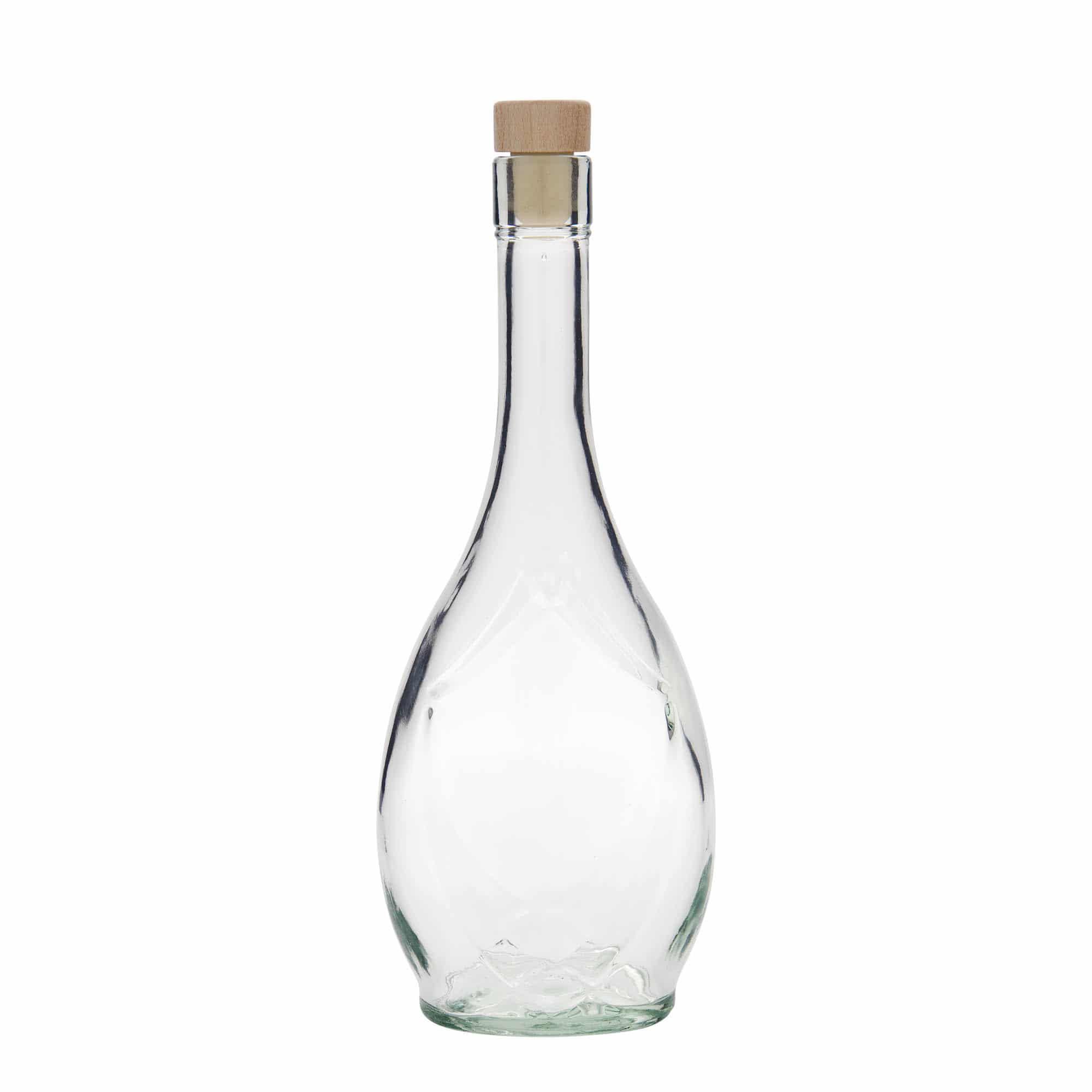 500 ml-es üvegpalack 'Saragossa', ovális, szájnyílás: parafadugó