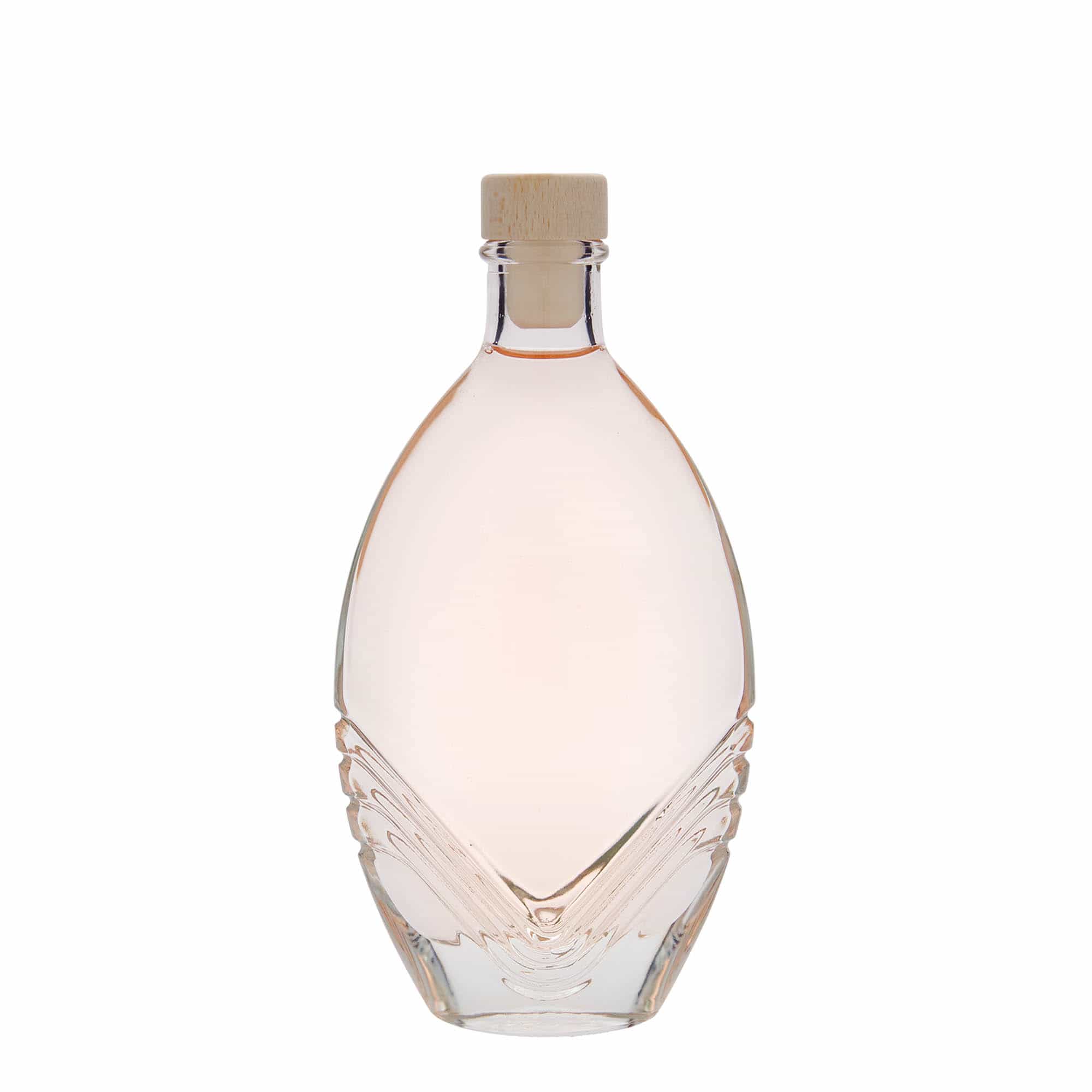 200 ml-es üvegpalack 'Florence', ovális, szájnyílás: parafadugó