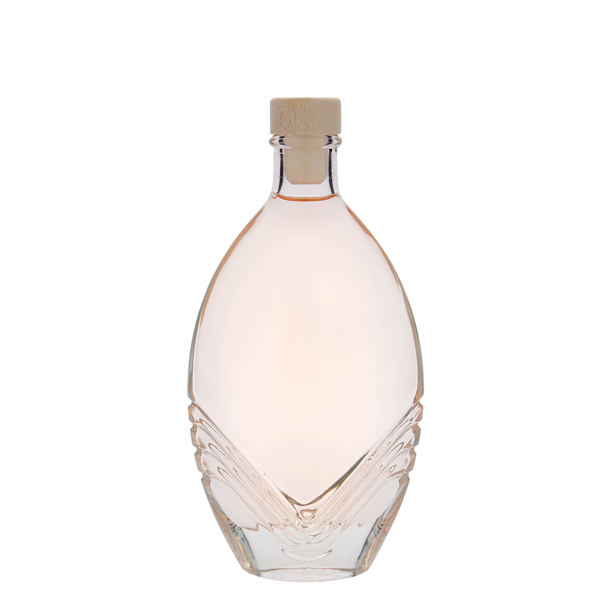 200 ml üvegpalack 'Florence', ovális, nyílás: parafa
