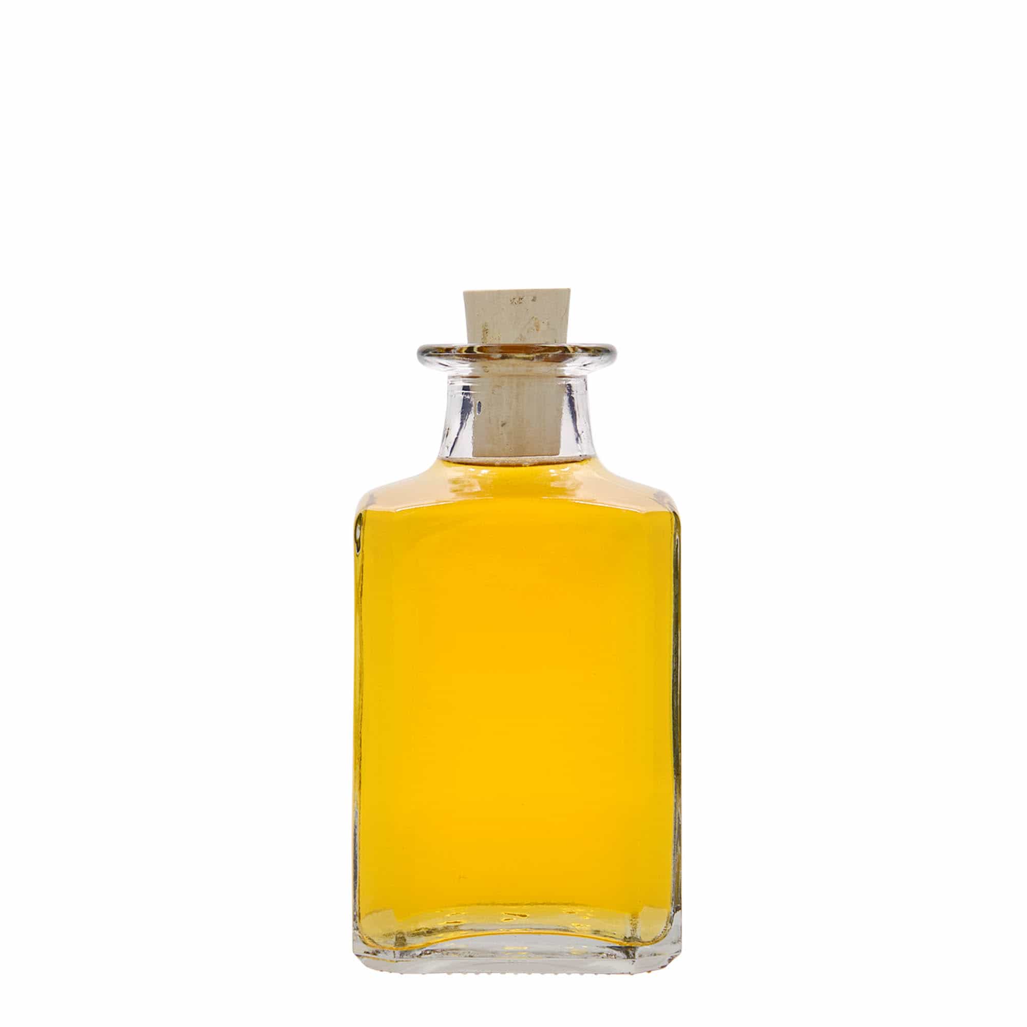 250 ml-es üvegpalack 'Torben', négyzet alakú, szájnyílás: parafadugó