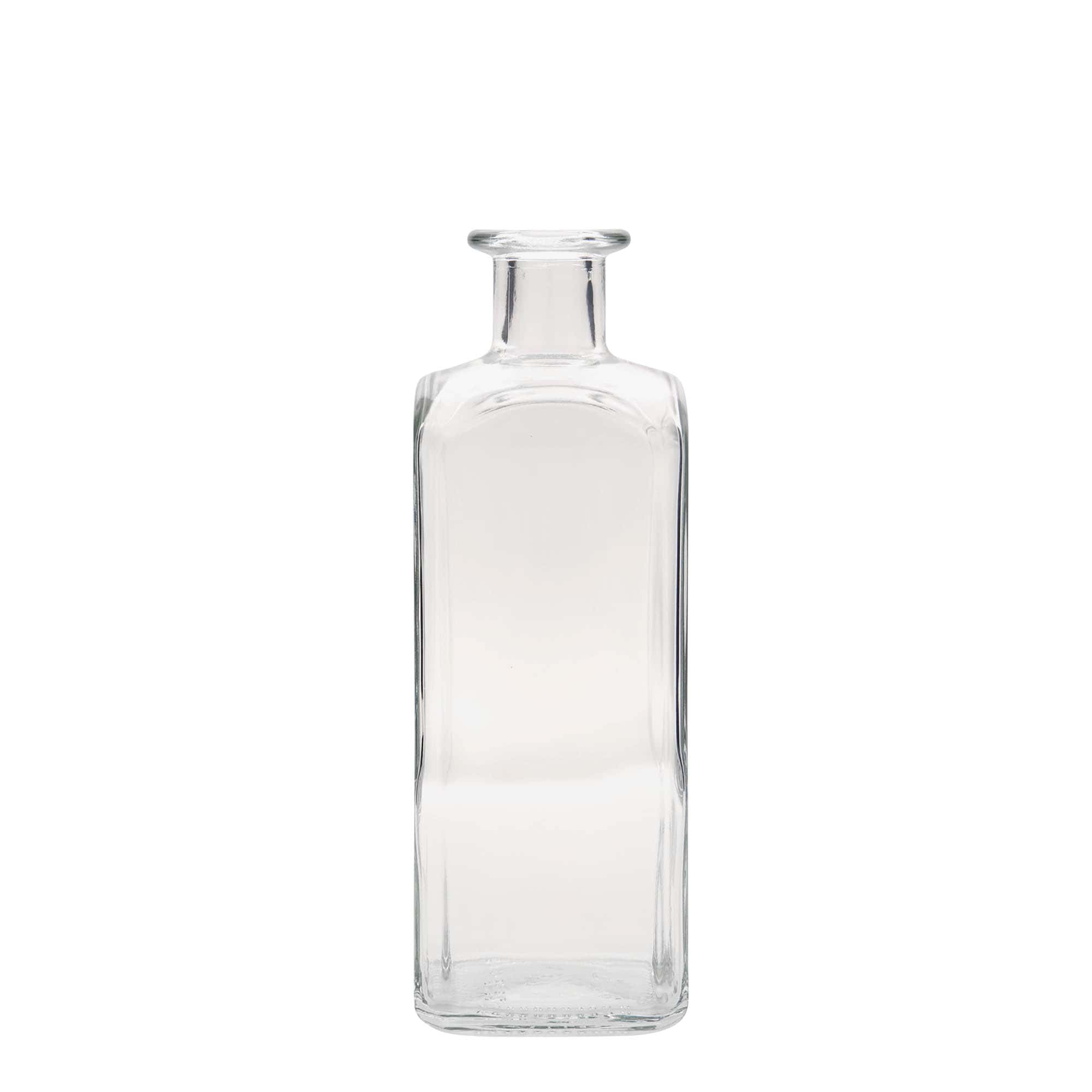 500 ml üvegpalack Apotheker Carré, négyzet alakú, nyílás: parafa