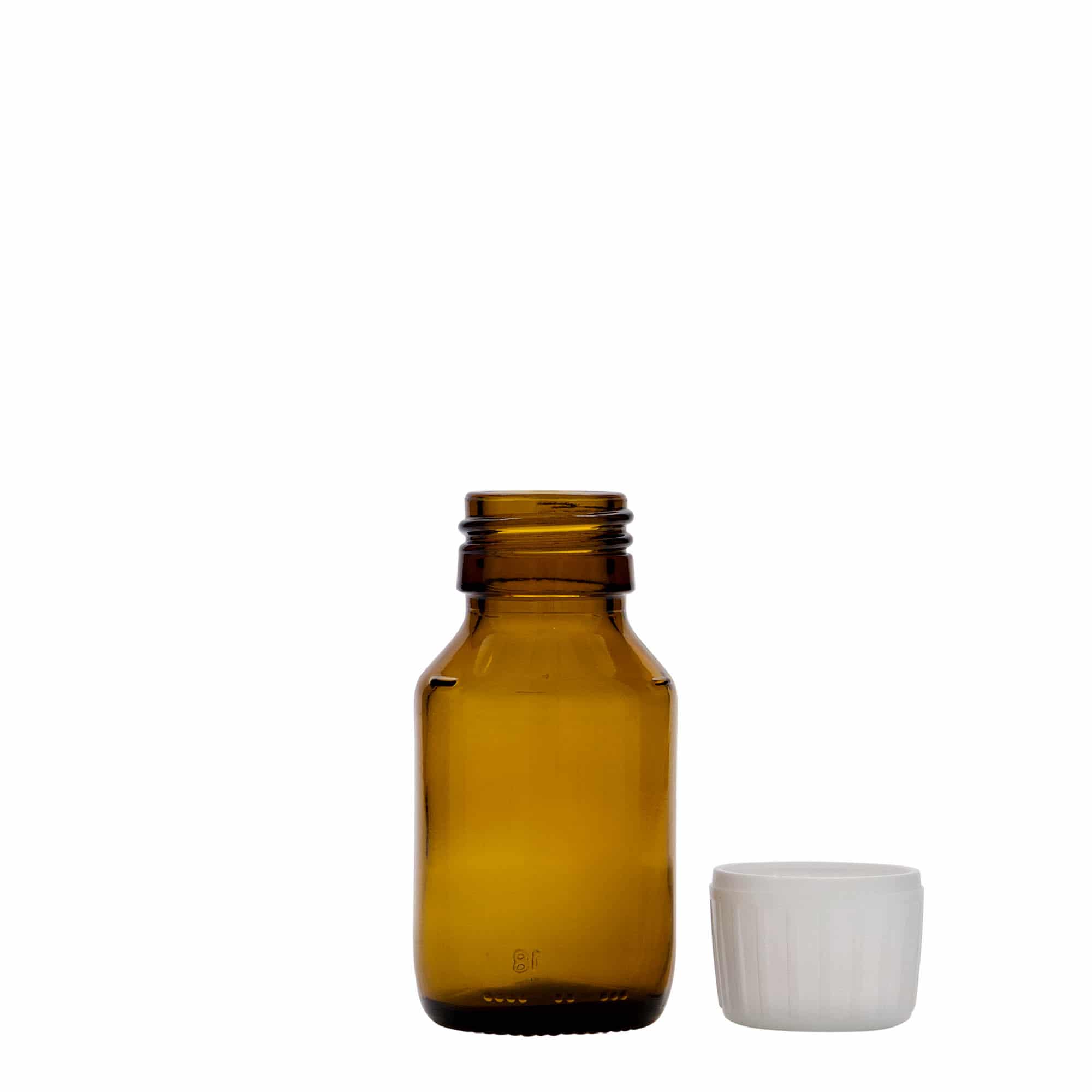 50 ml orvosi üveg, barna, üveg, száj: PP 28