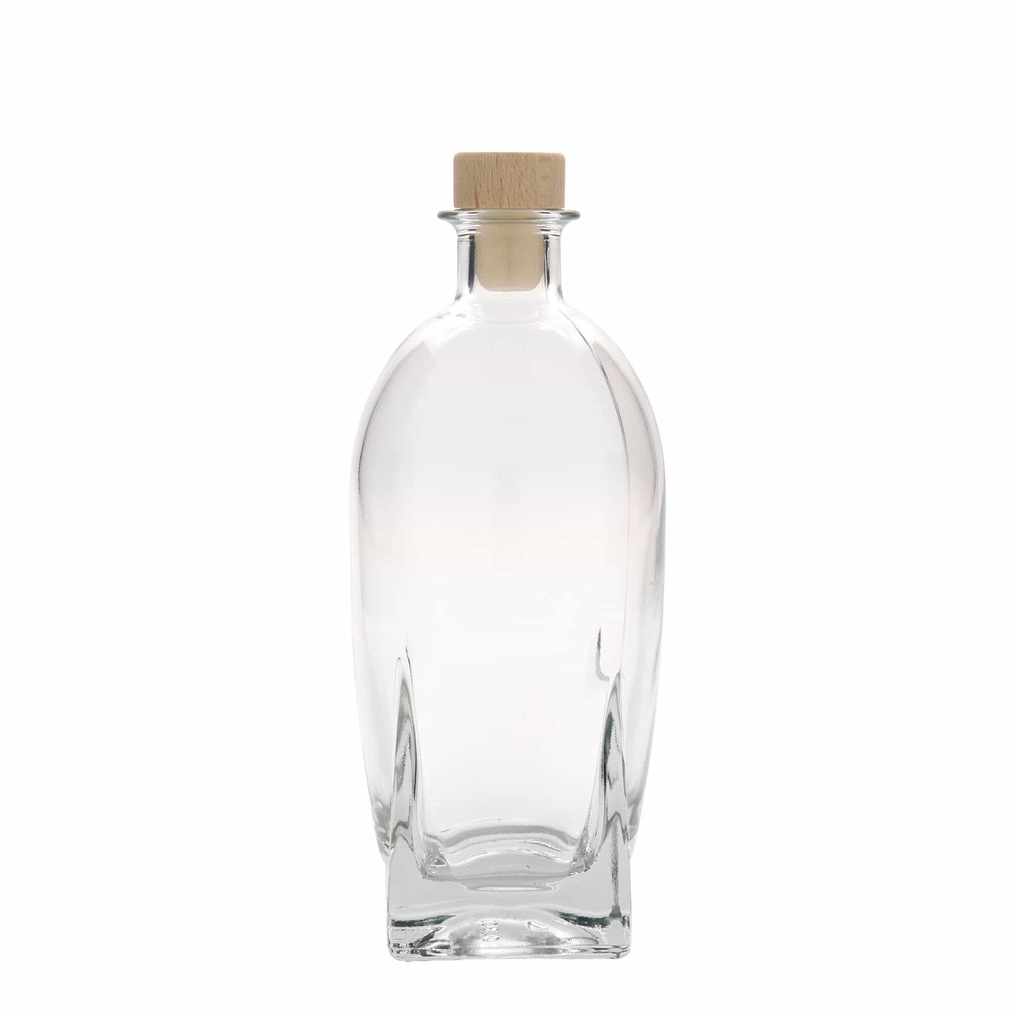 500 ml-es üvegpalack 'Zino', négyzet alakú, szájnyílás: parafadugó