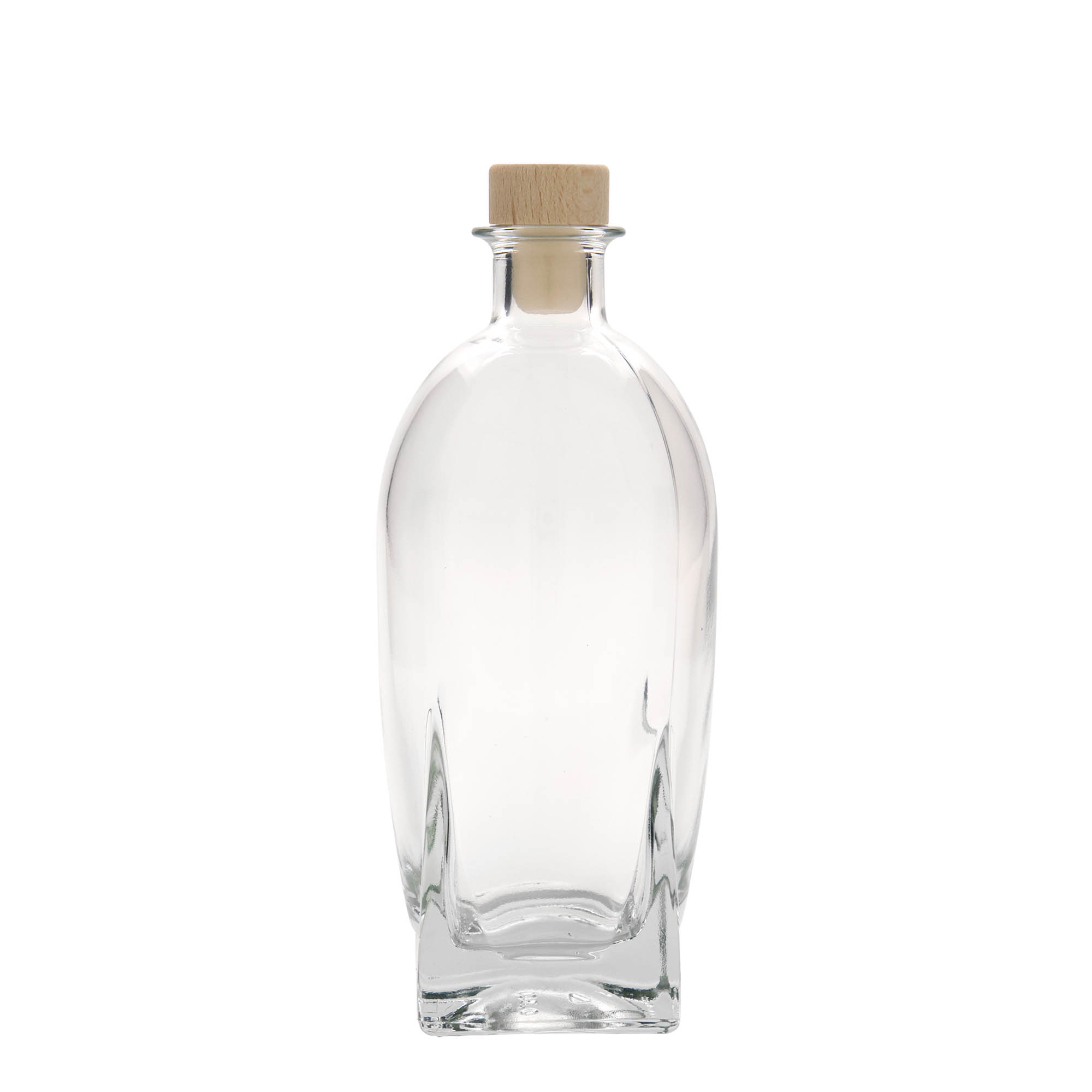 500 ml üvegpalack 'Zino', négyzet alakú, nyílás: parafa