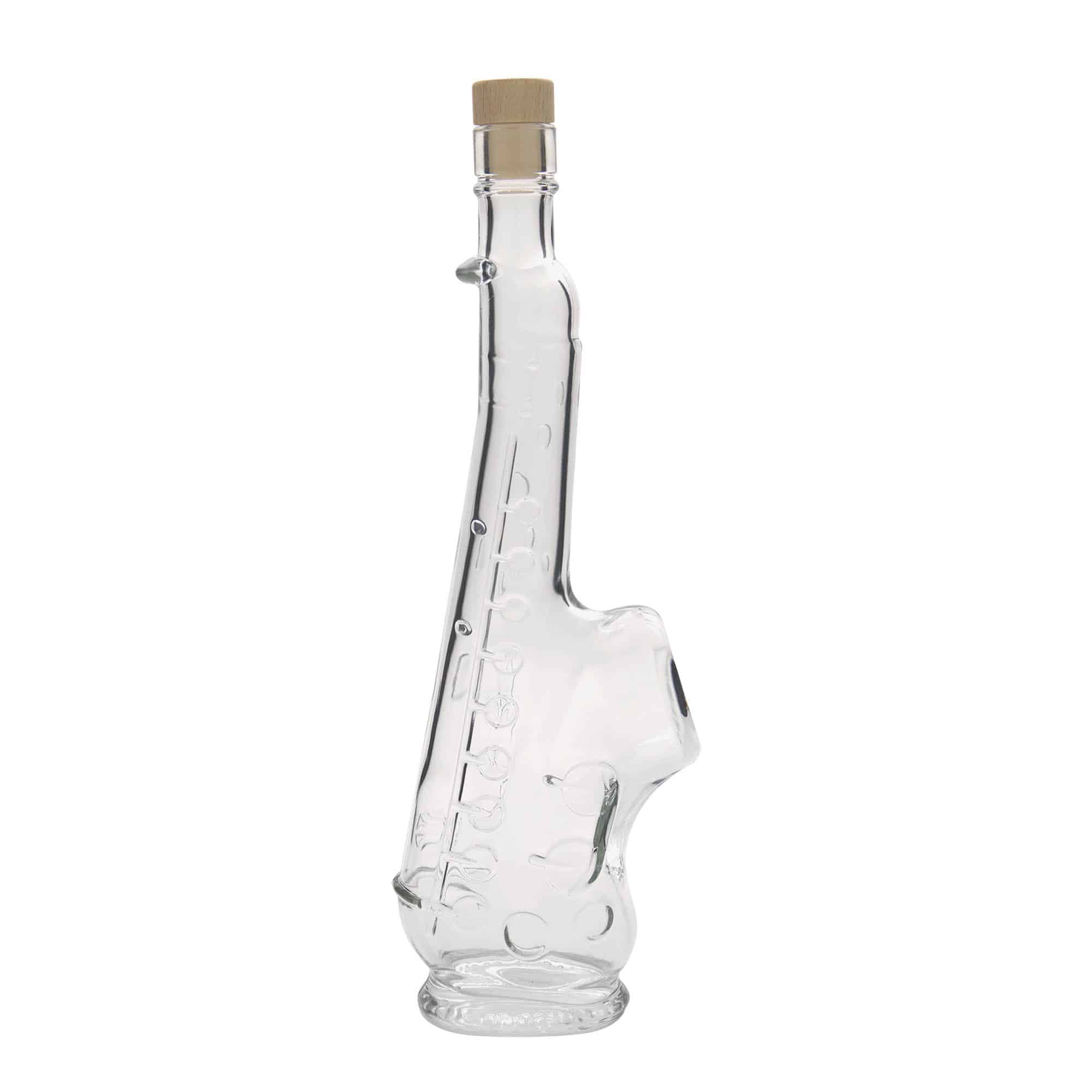 500 ml-es üvegpalack 'Saxophon', szájnyílás: parafadugó