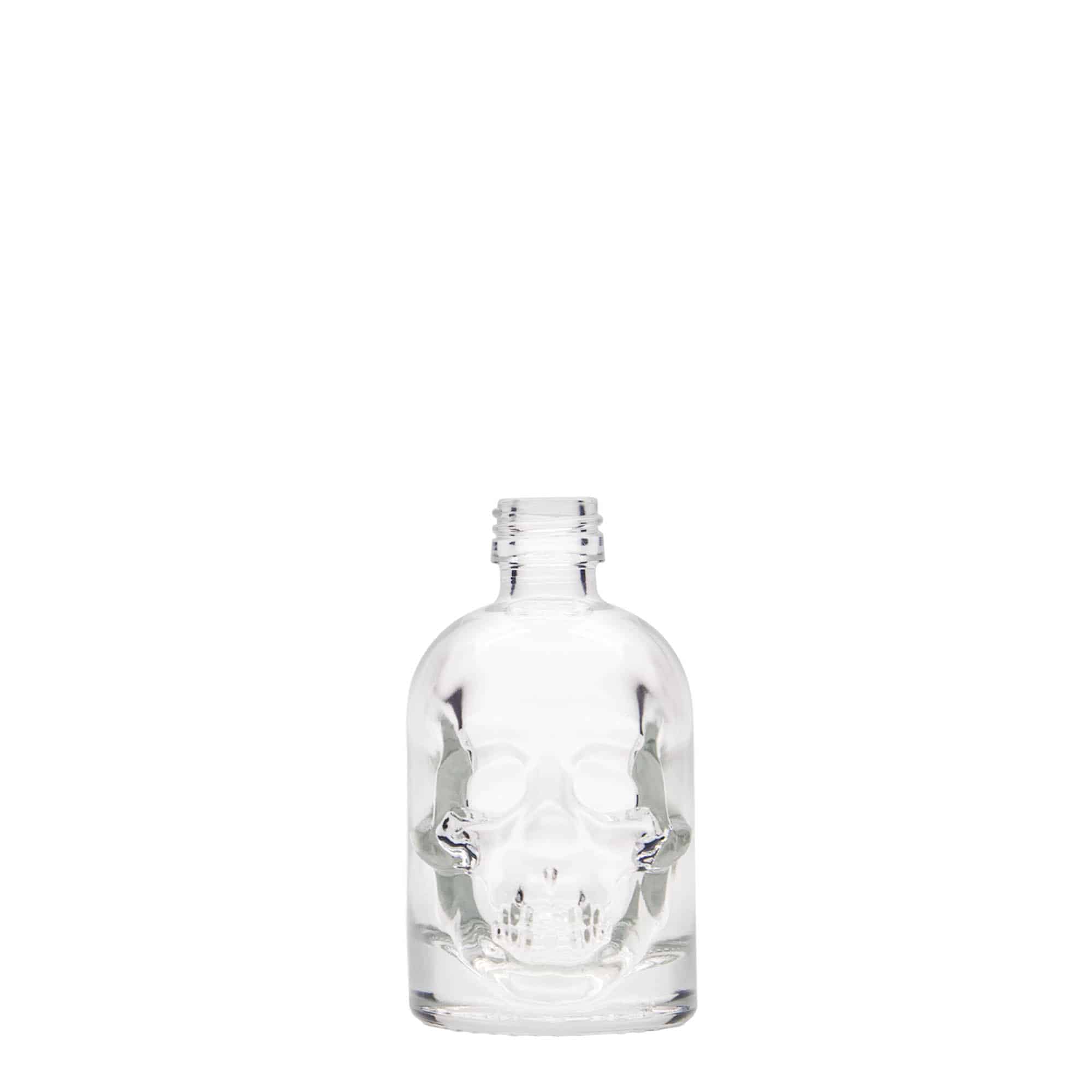 50 ml üvegpalack 'Haláli fej', nyílás: PP 18
