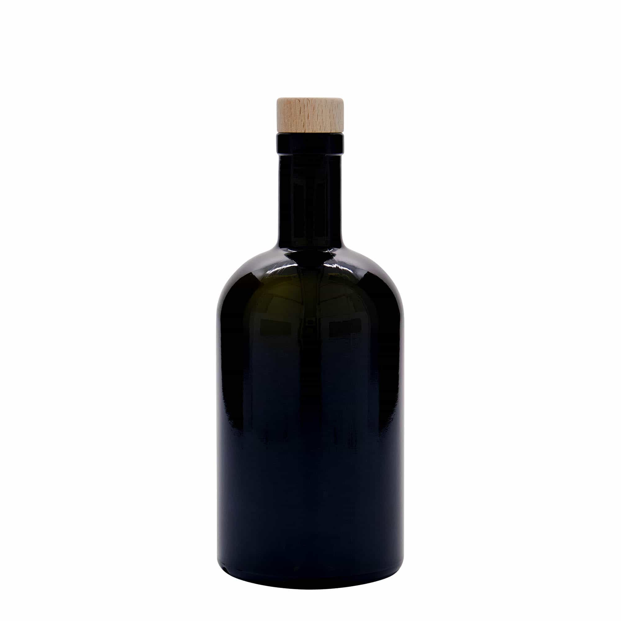 500 ml üveges palack 'Farmacia', antikzöld, nyílás: parafa