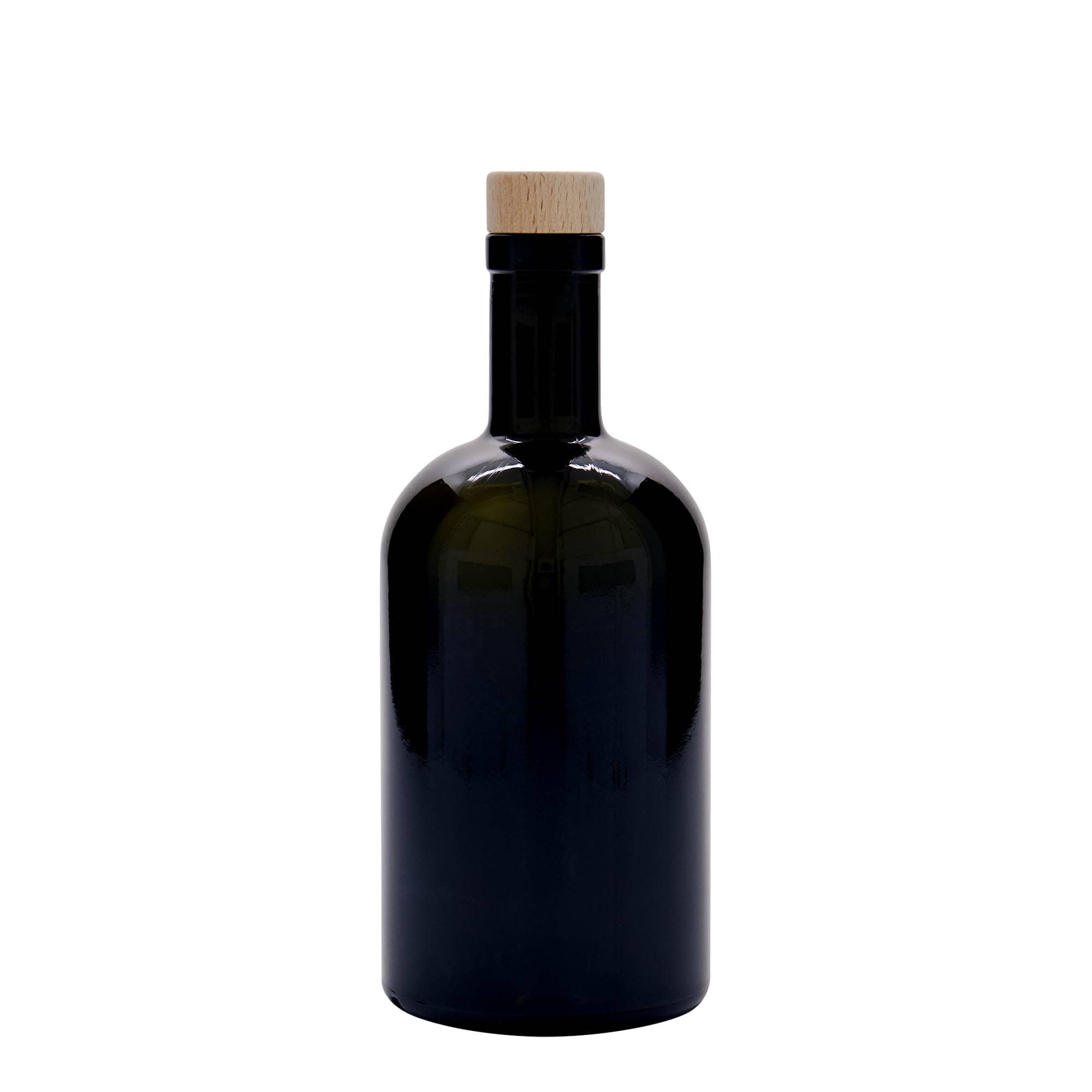 500 ml üveges palack 'Farmacia', antikzöld, nyílás: parafa