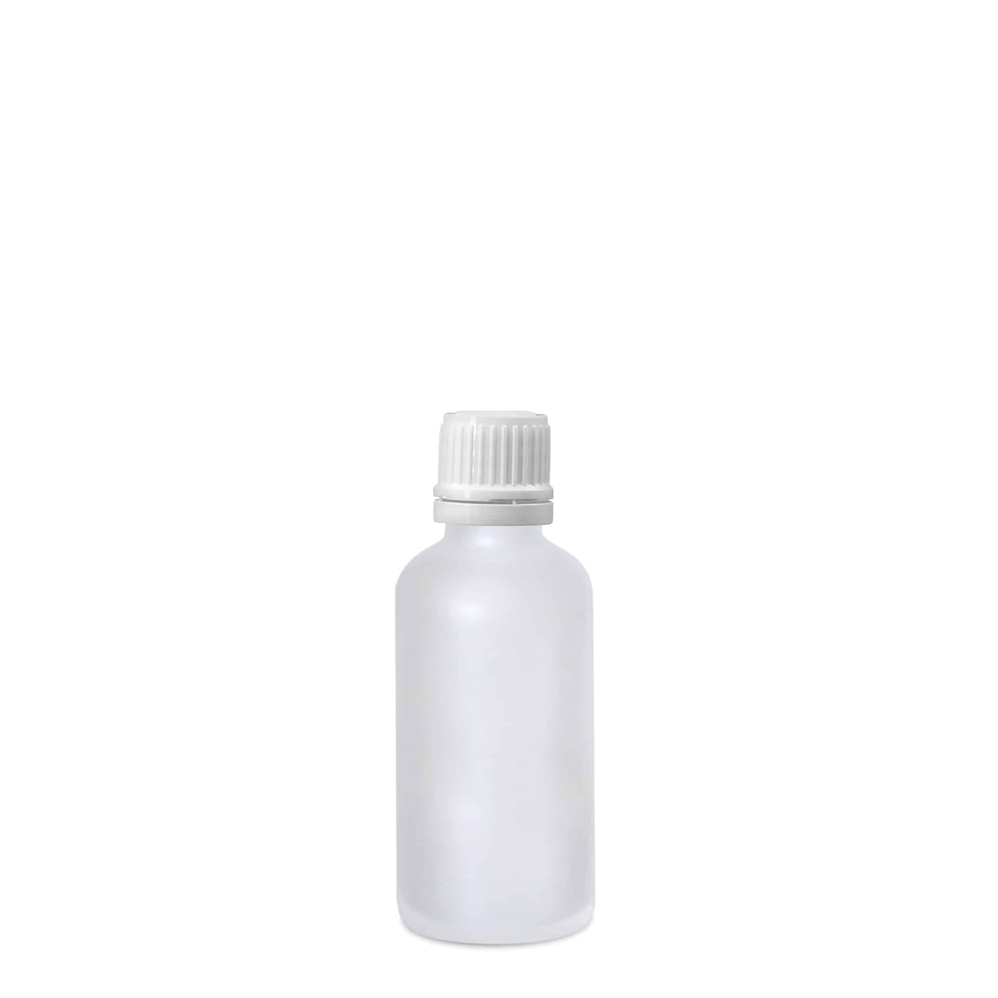 50 ml orvosi üveg, üveg, jegesített, nyílás: DIN 18