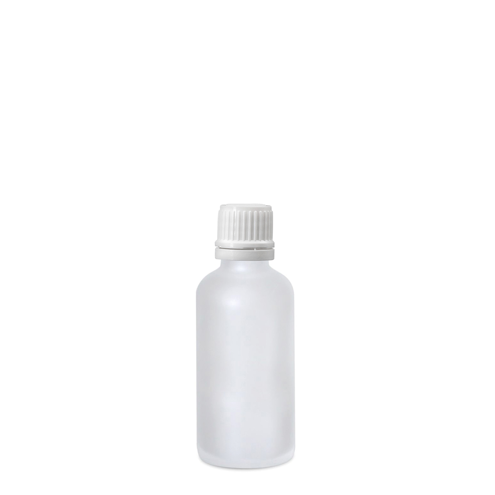 50 ml orvosi üveg, üveg, jegesített, nyílás: DIN 18