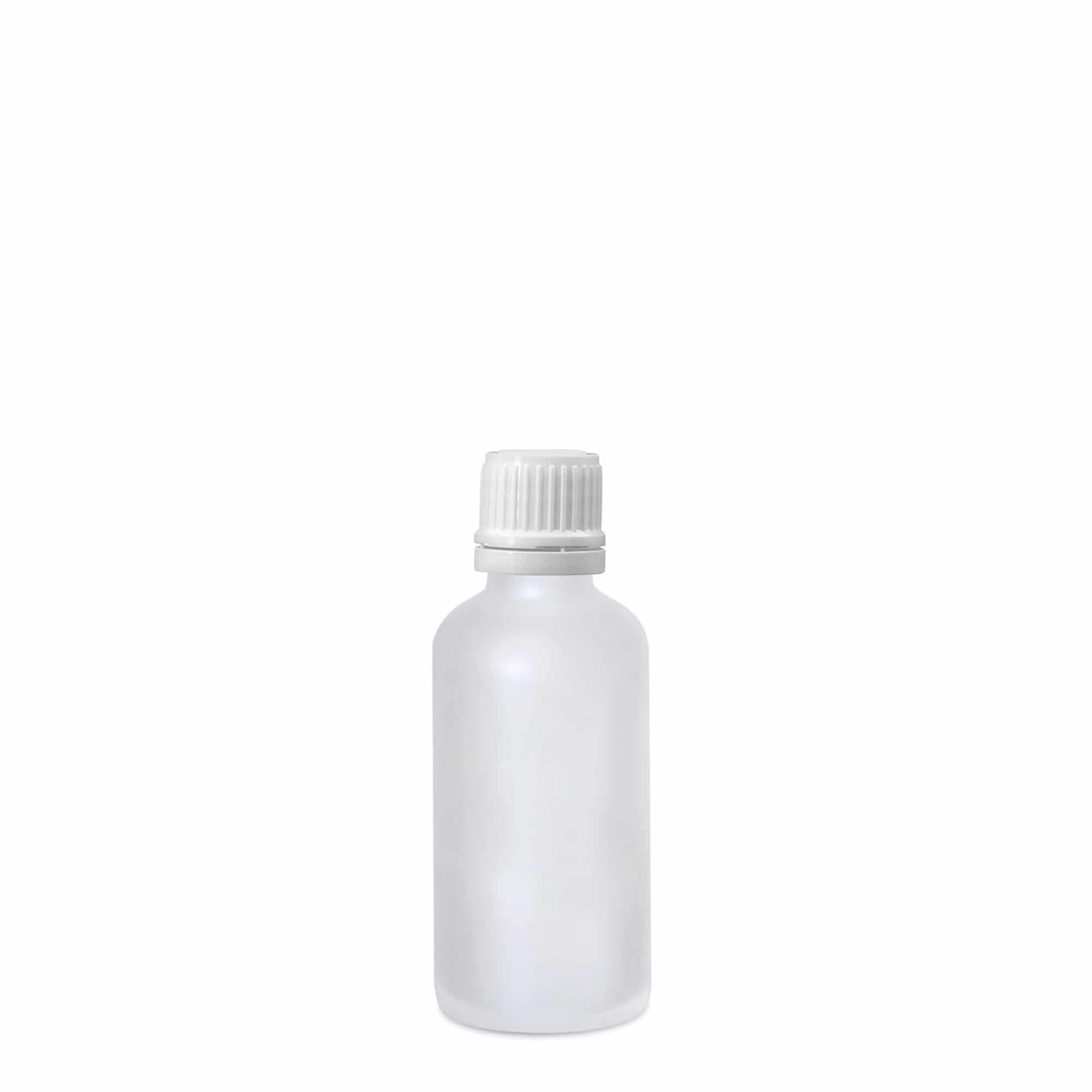 50 ml orvosi üveg, üveg, jegesített, nyílás: DIN 18