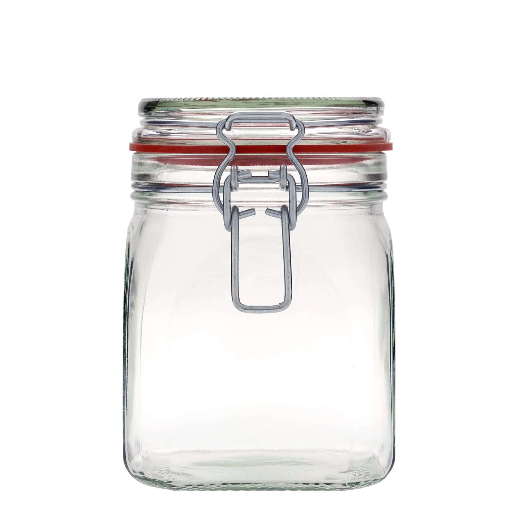 900 ml-es fémcsatos üveg, négyzet alakú, szájnyílás: fémcsatos zár 900 ml-es fémcsatos üveg, négyzet alakú, szájnyílás: fémcsatos zár