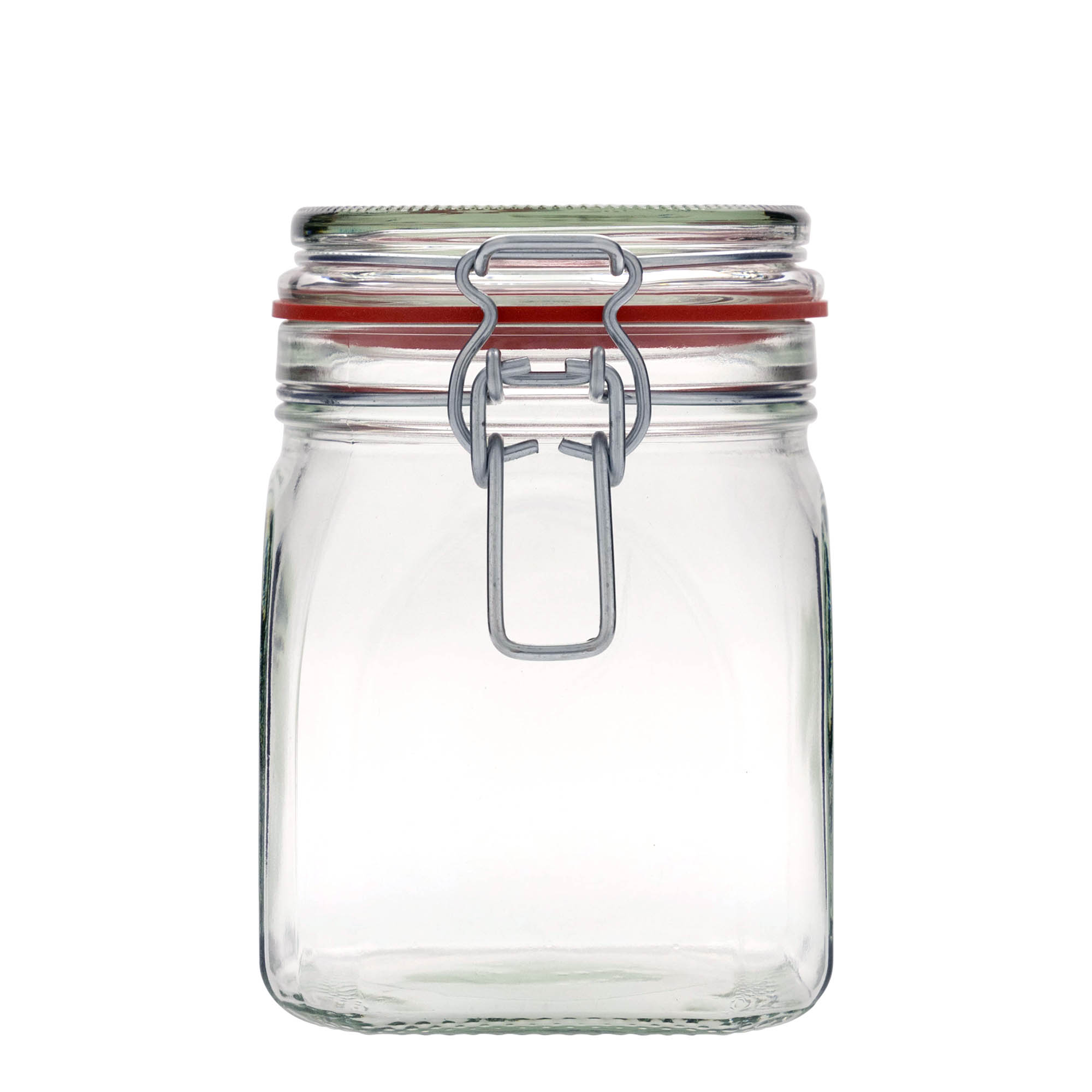 900 ml drótkapcsos üveg, négyzet alakú, nyílás: drótkapcsos zárás