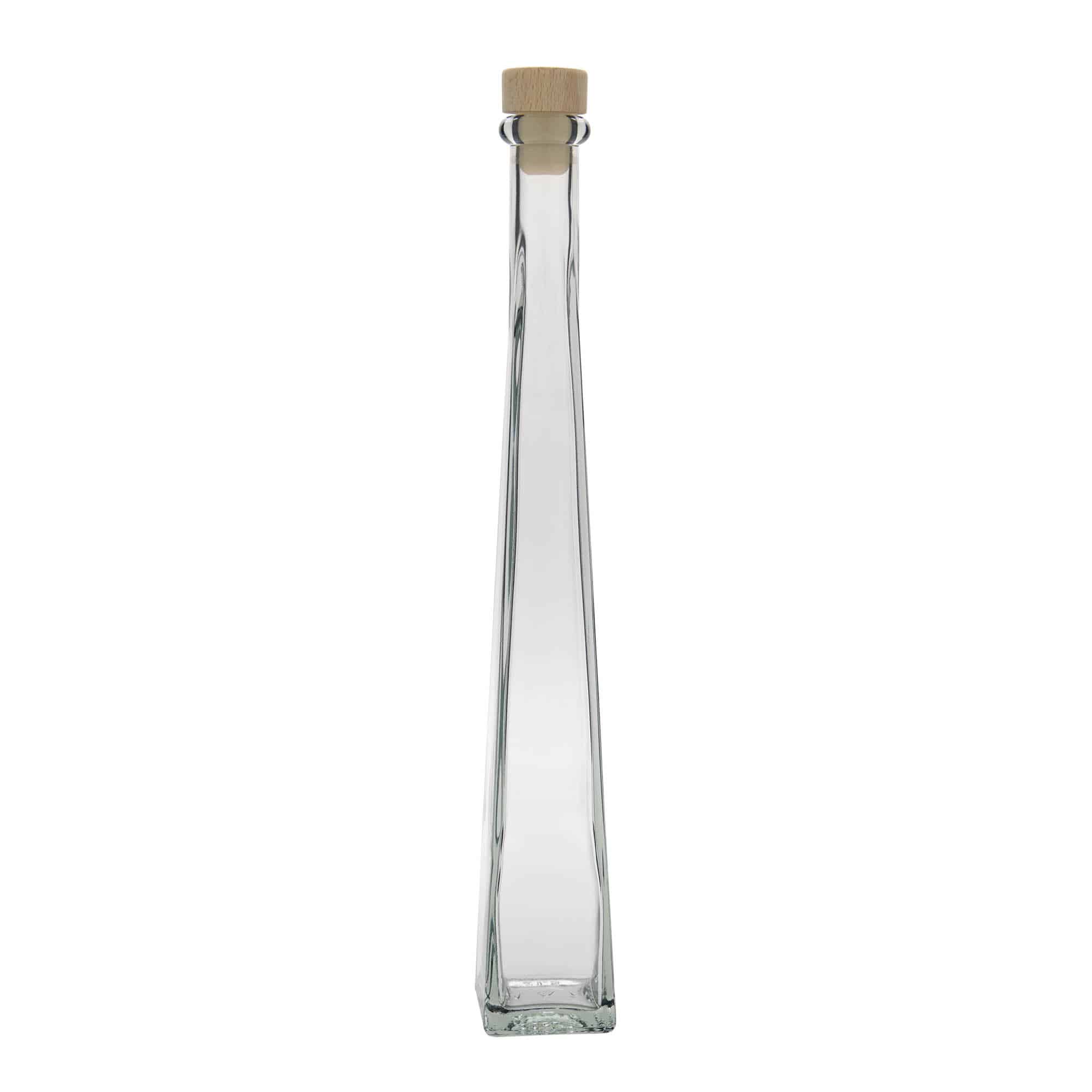 200 ml-es üvegpalack 'Dama Quadrato', négyzet alakú, szájnyílás: parafadugó