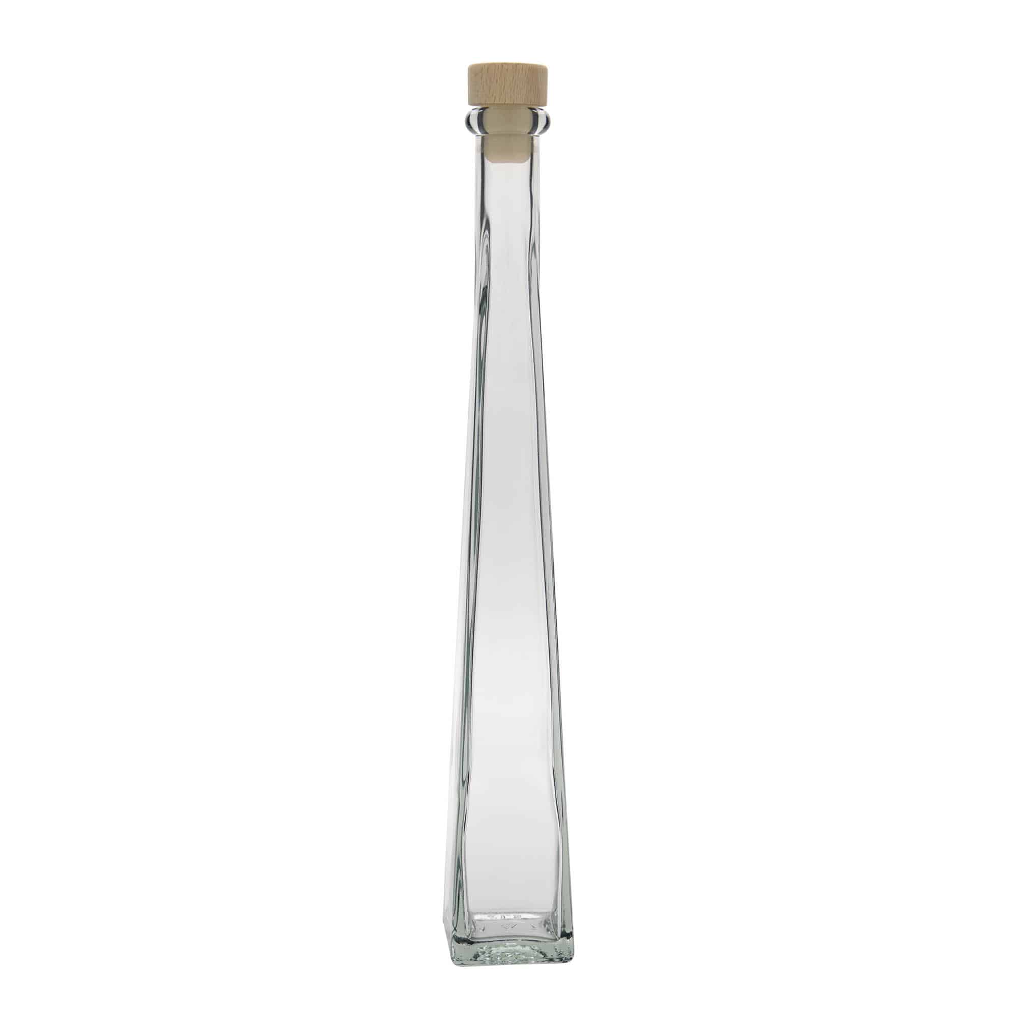 200 ml üvegpalack 'Dama Quadrato', négyzet alakú, nyílás: parafa