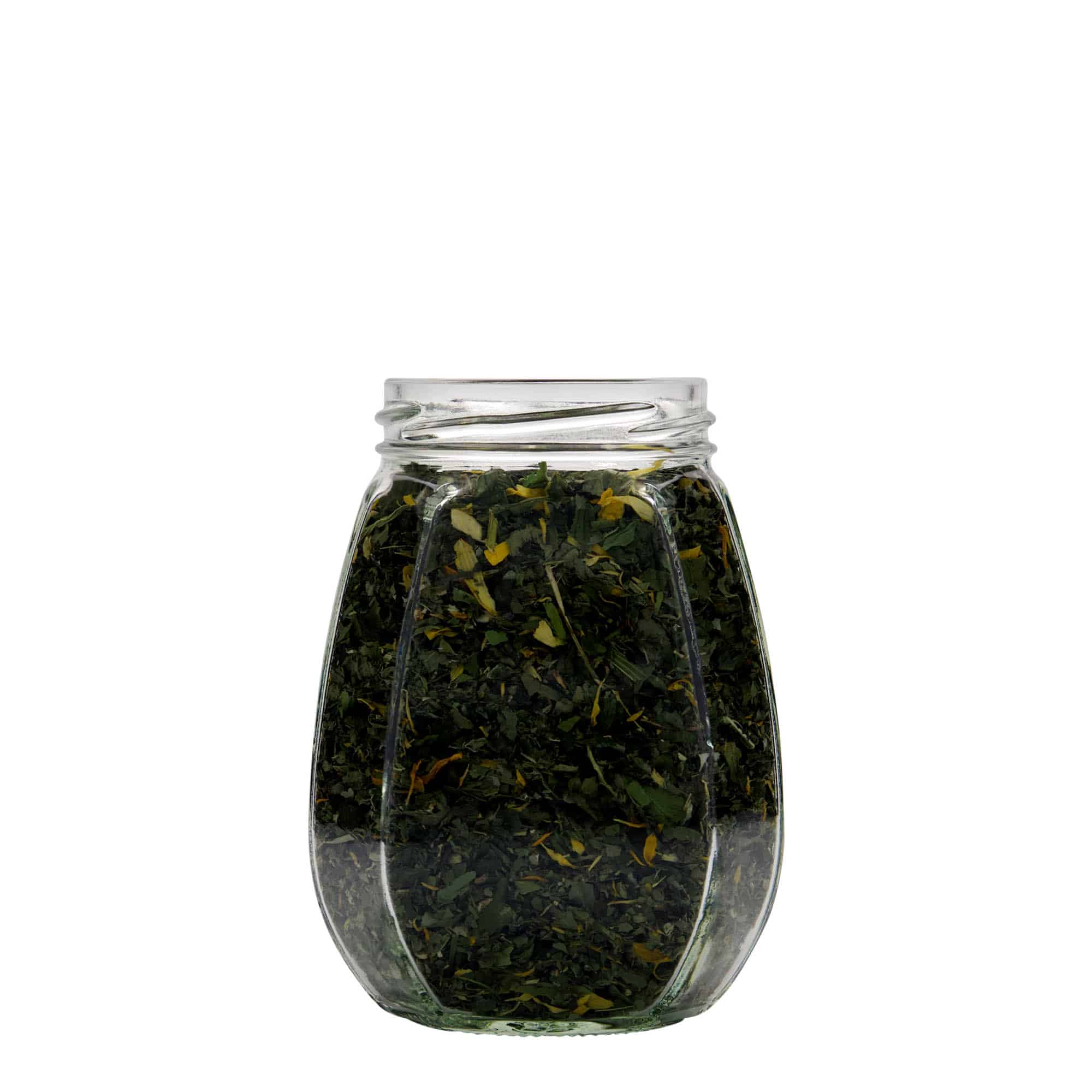 385 ml ékszertartó üveg, hatszögletű, nyílás: Twist-Off (TO 63)