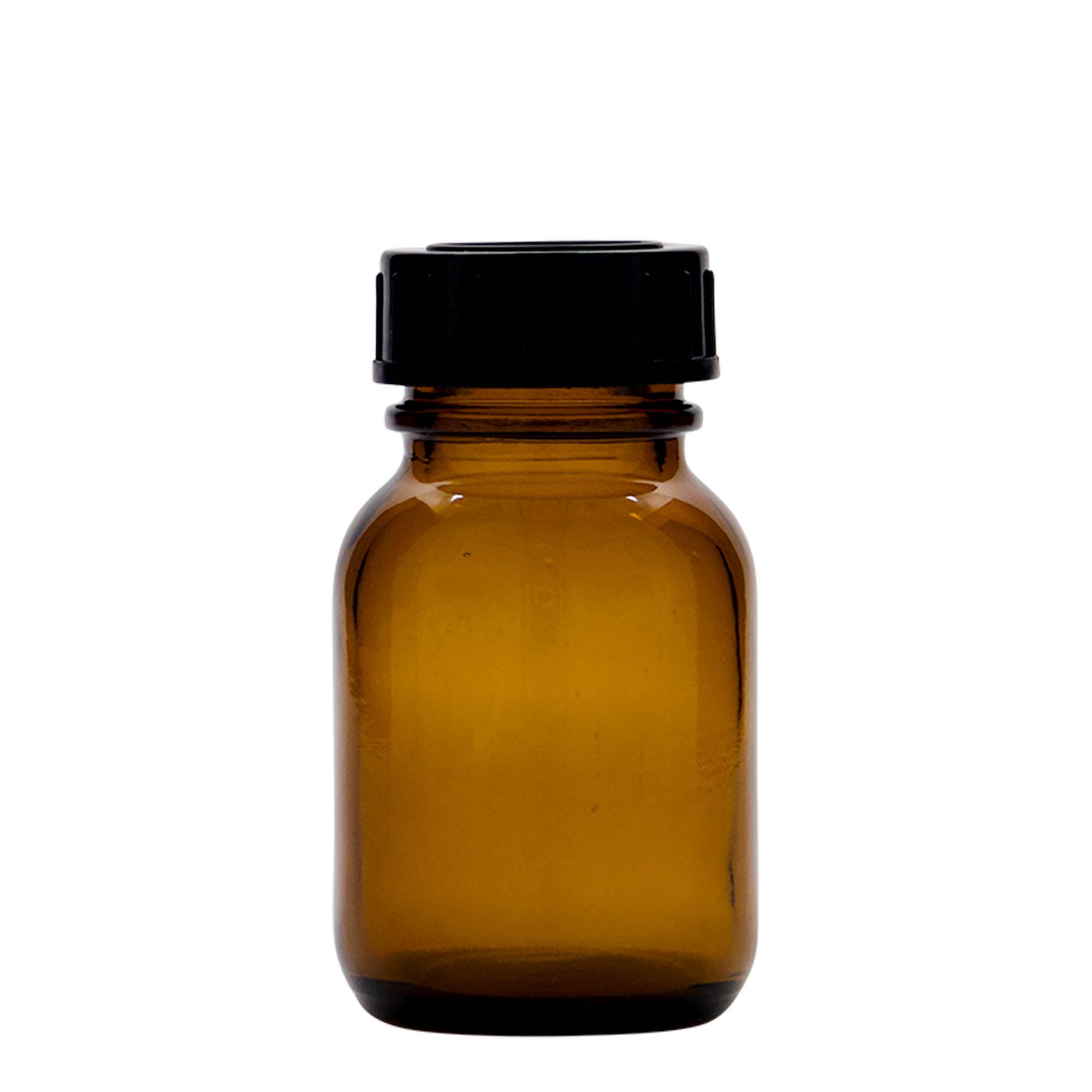 50 ml széles nyakú üveg, barna, nyílás: DIN 32