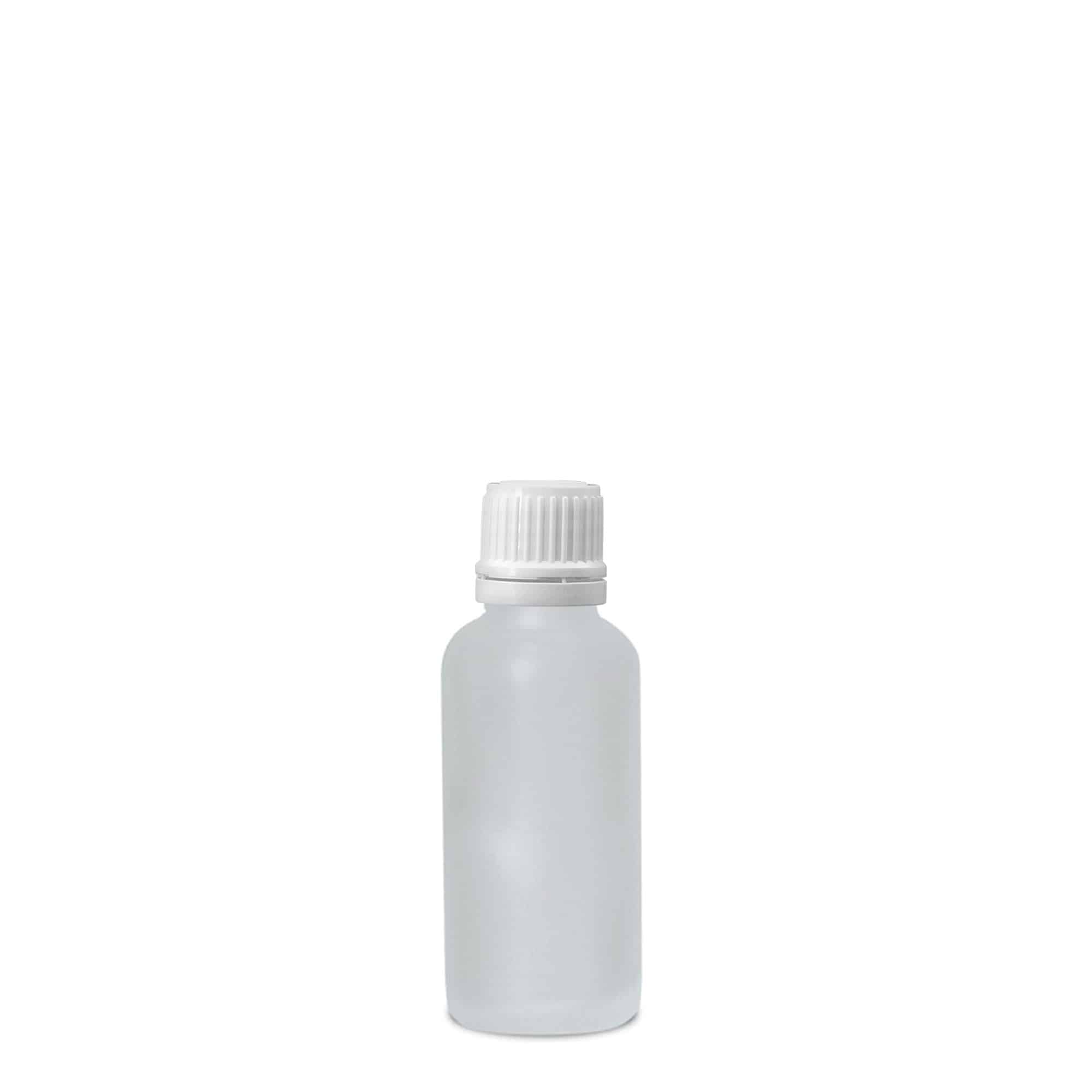 30 ml orvosi üveg, üveg, jegesített, nyílás: DIN 18
