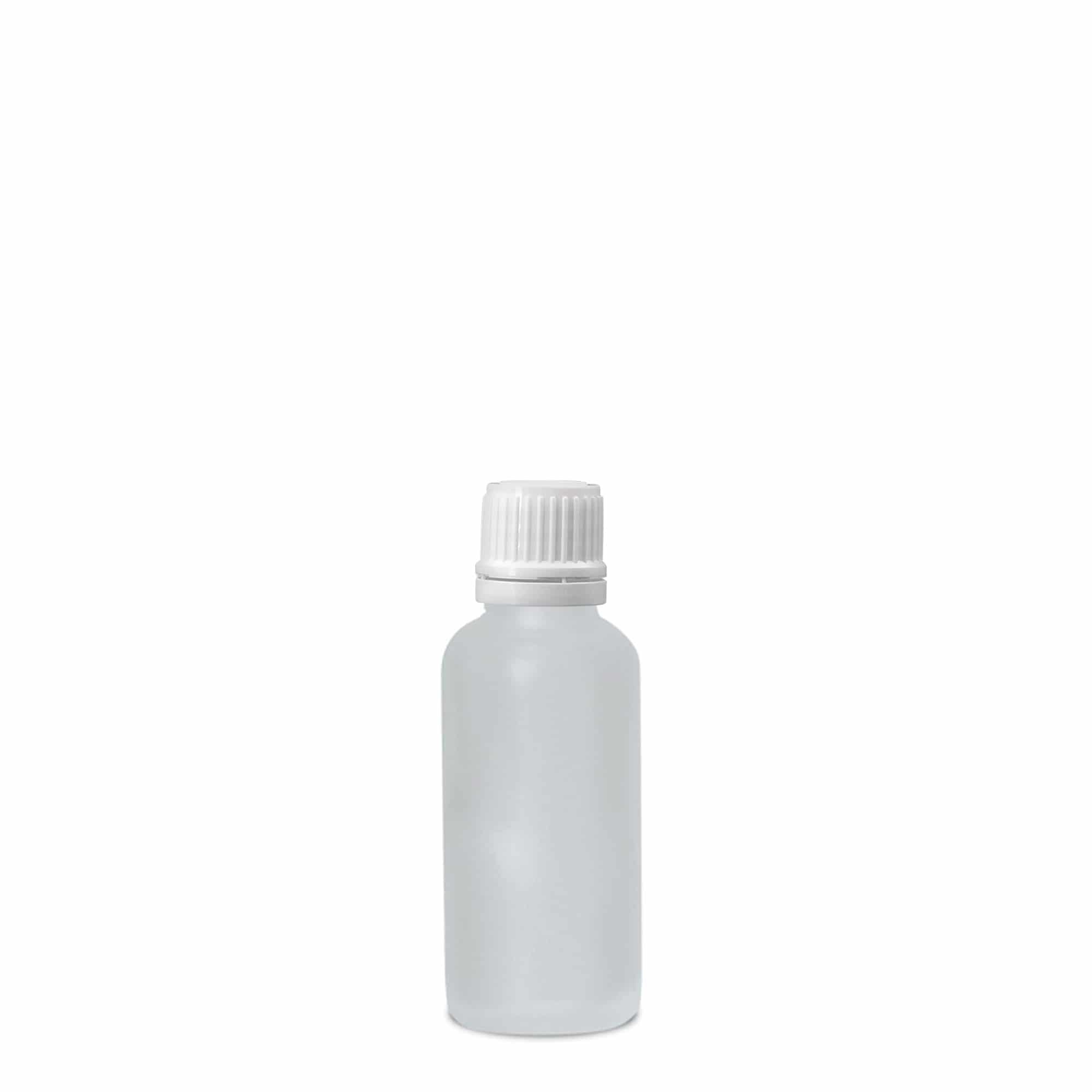 30 ml orvosi üveg, üveg, jegesített, nyílás: DIN 18