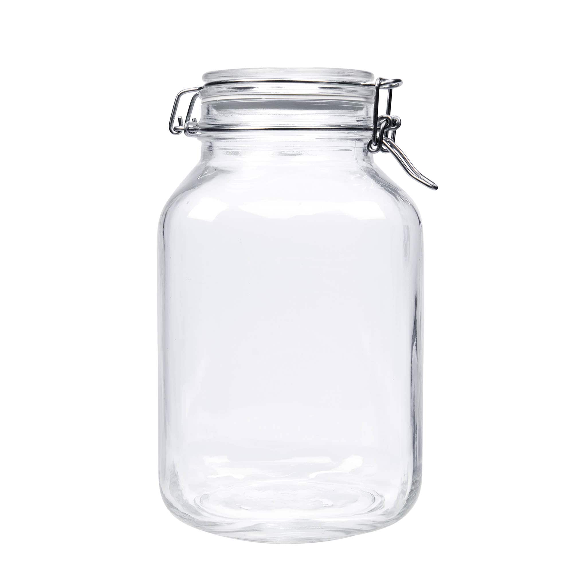 3.000 ml drótkapcsos üveg 'Fido', négyzet alakú, nyílás: drótkapcsos záróelem
