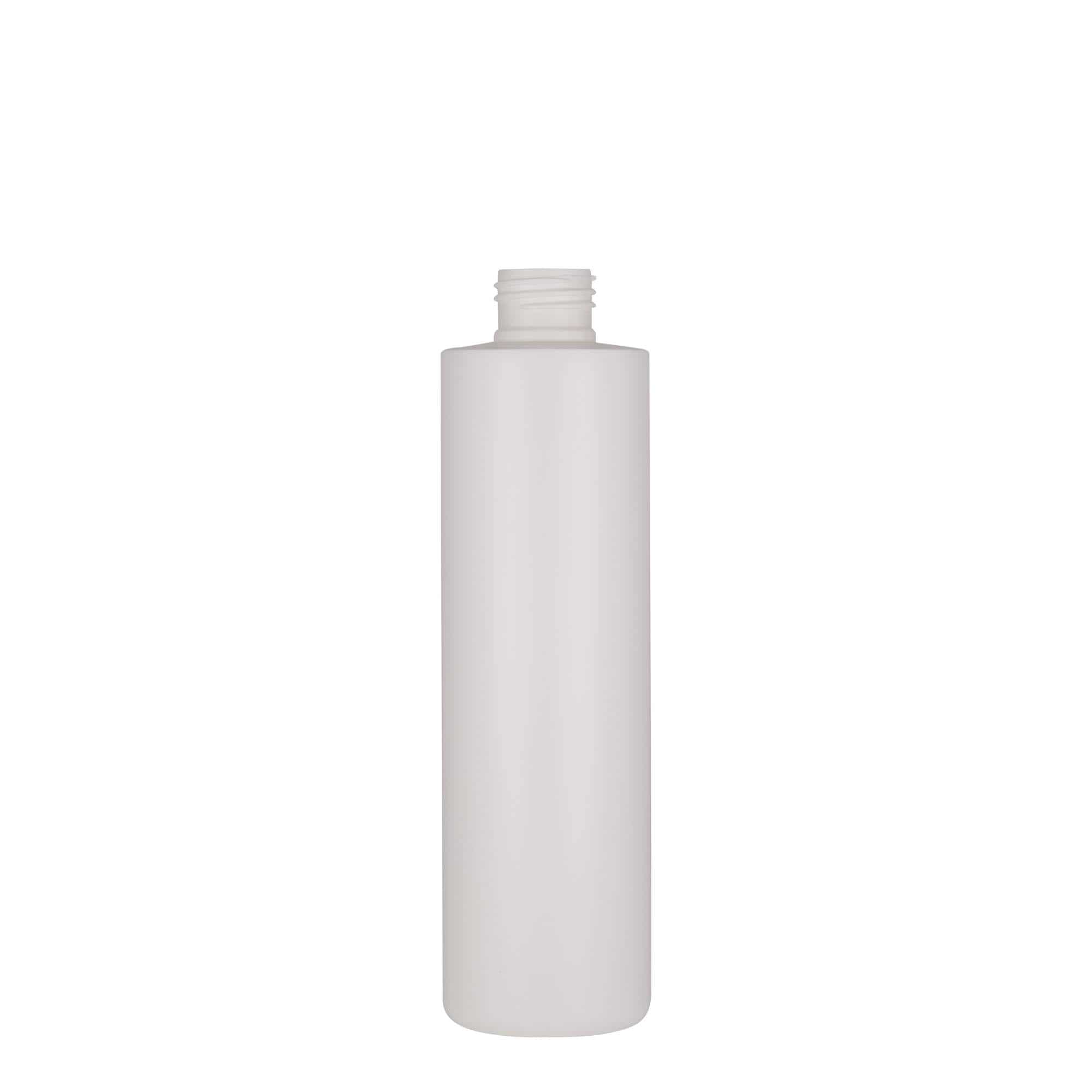 250 ml-es műanyag palack 'Pipe', HDPE, fehér, szájnyílás: GPI 24/410
