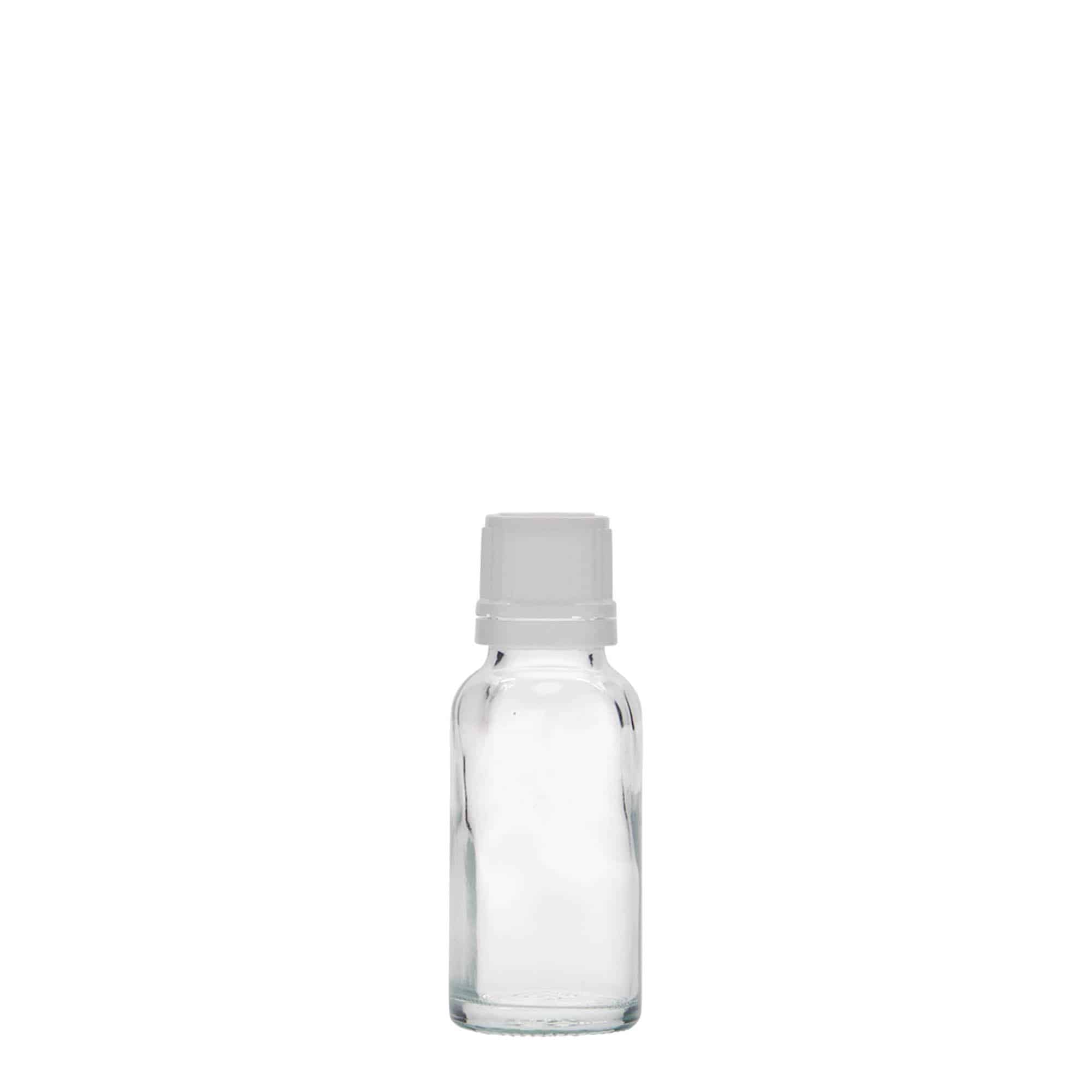 20 ml orvosi üveg, üveg, nyak: DIN 18