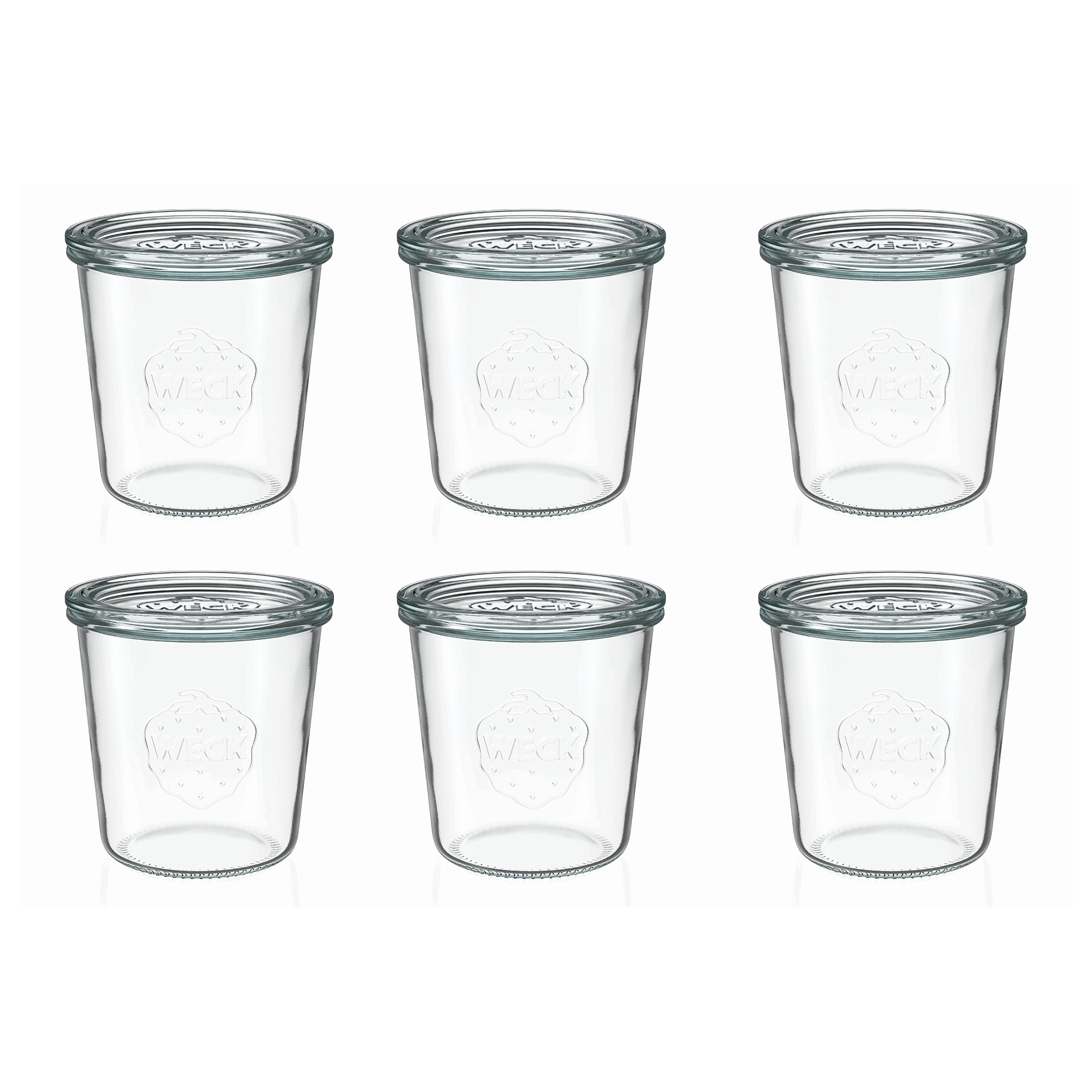 6x 580 ml Felfordítható WECK-üveg üvegfedéllel RR 100