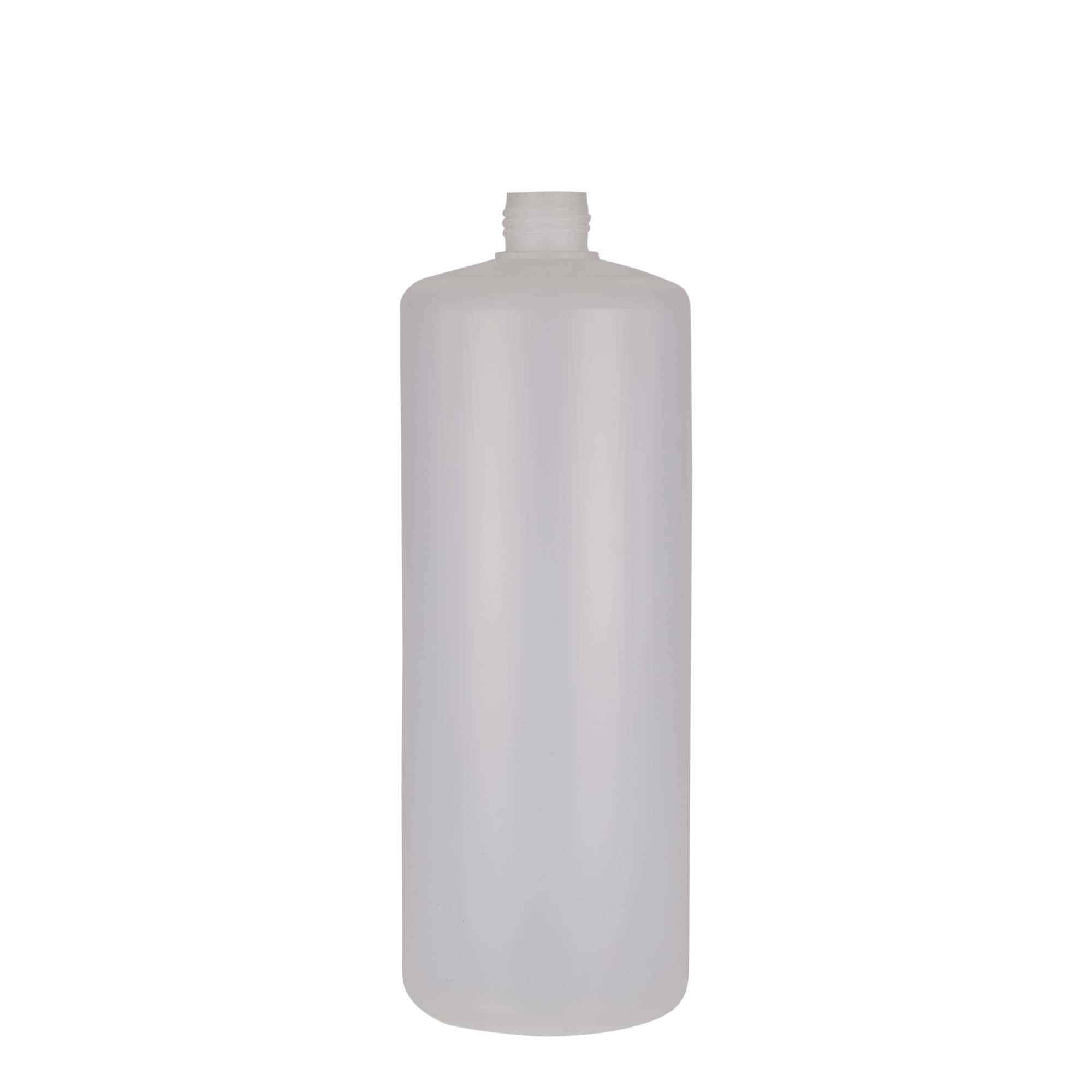 1.000 ml kerek palack, PE műanyag, természetes, nyílás: csavarzár