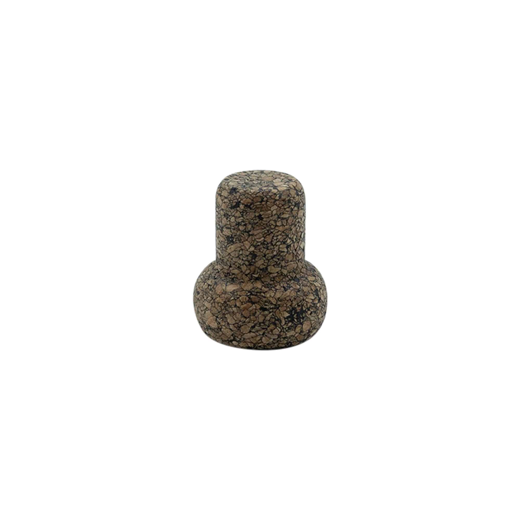 Fogantyú dugó 'Barrel' 19,5 mm, Corkcoal, szájnyíláshoz: parafából