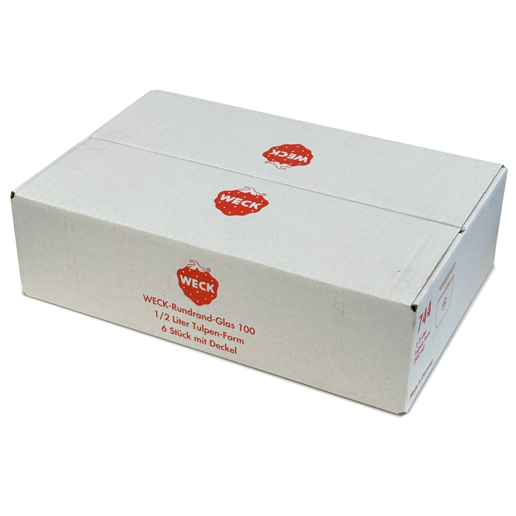 6x 580 ml WECK-tulipánüveg üvegfedéllel RR 100