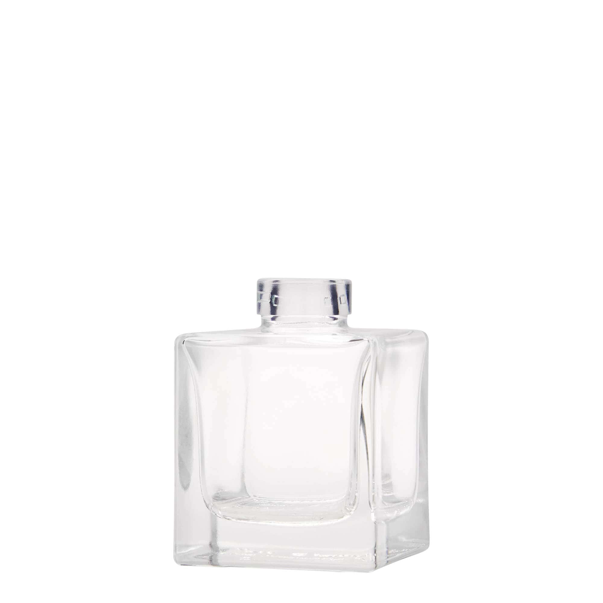 100 ml üvegpalack 'Cube', négyzet alakú, nyílás: parafa