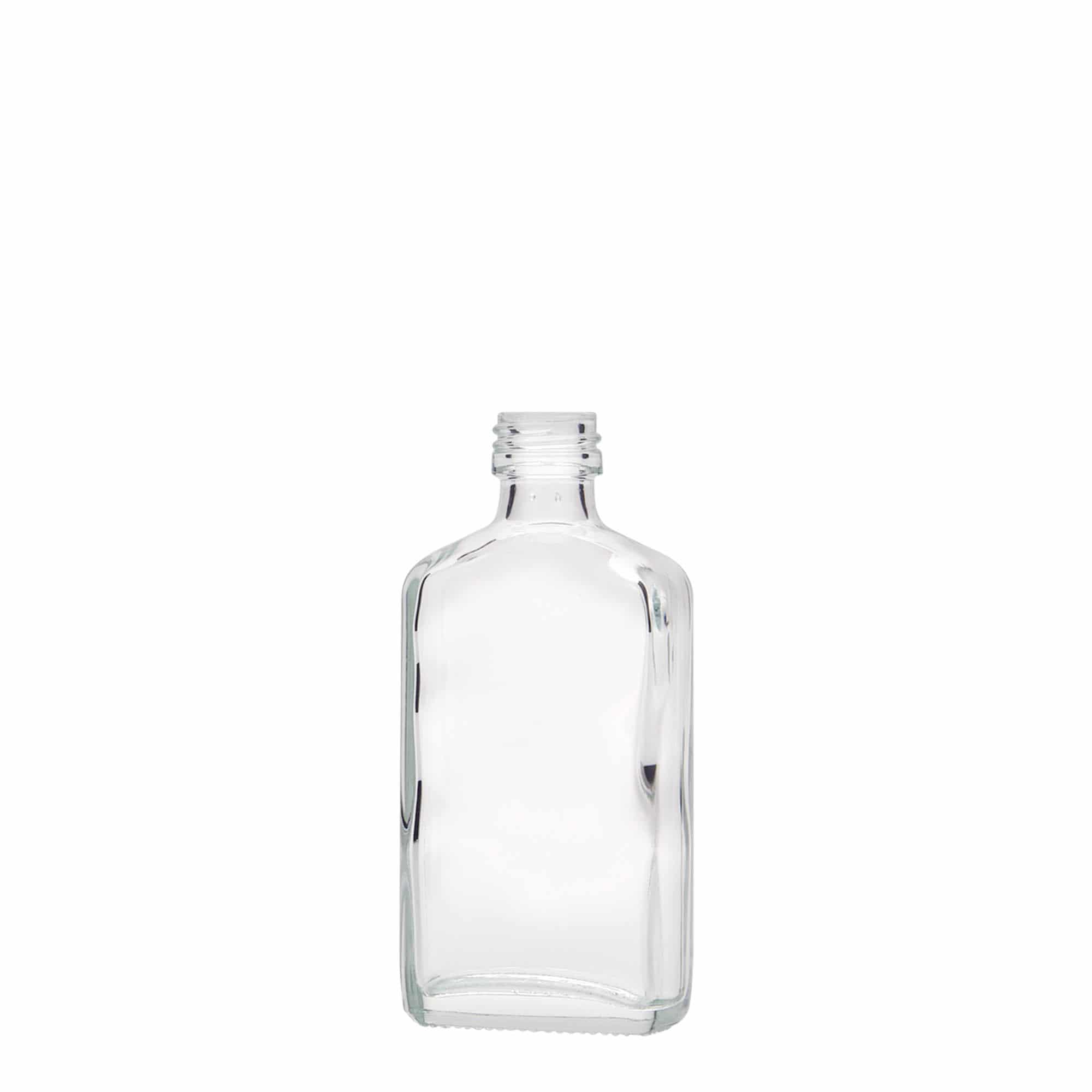 50 ml zsebflakon, téglalap alakú, üveg, nyílás: PP 18