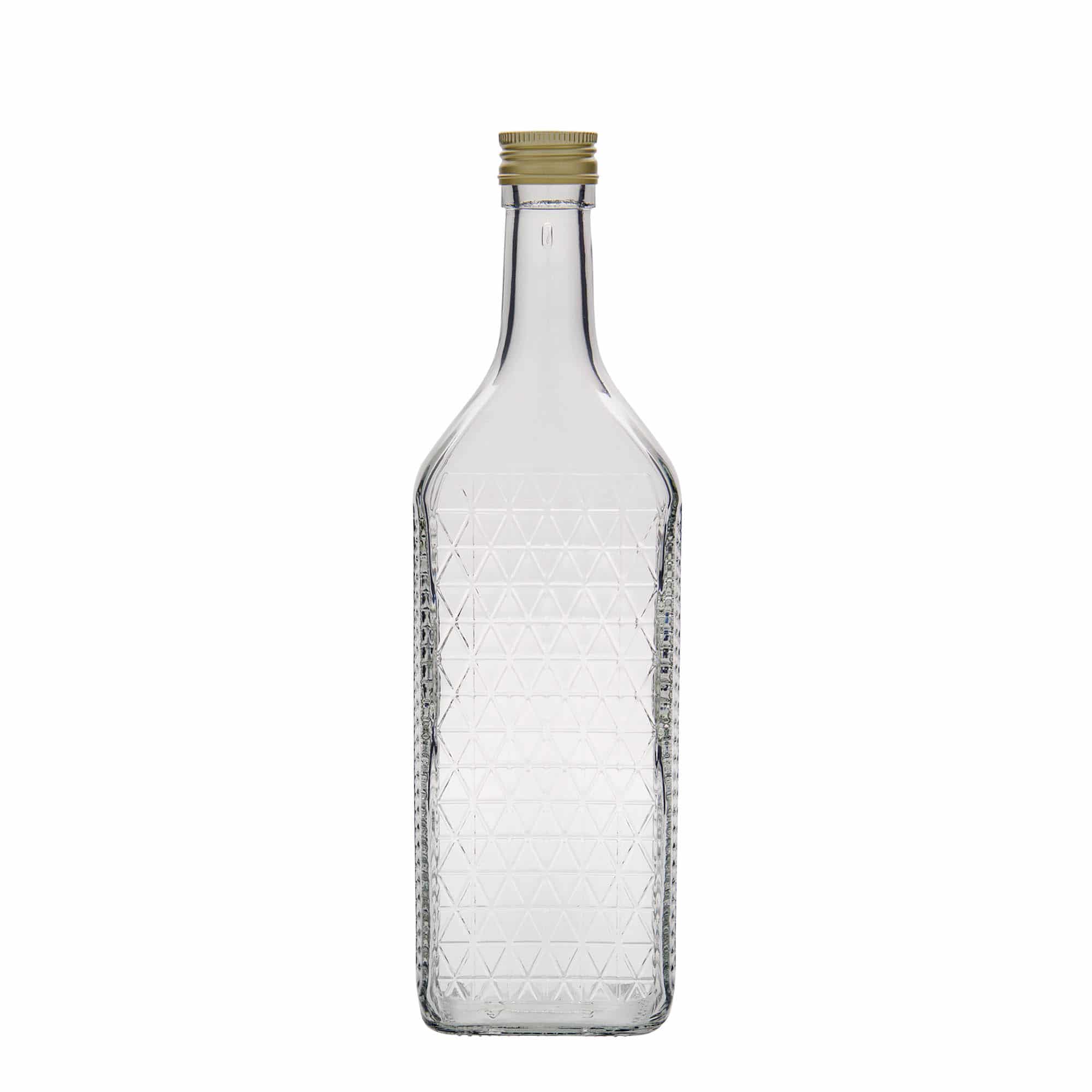 700 ml-es üvegpalack 'Caruso', négyszögletű, szájnyílás: PP 31,5