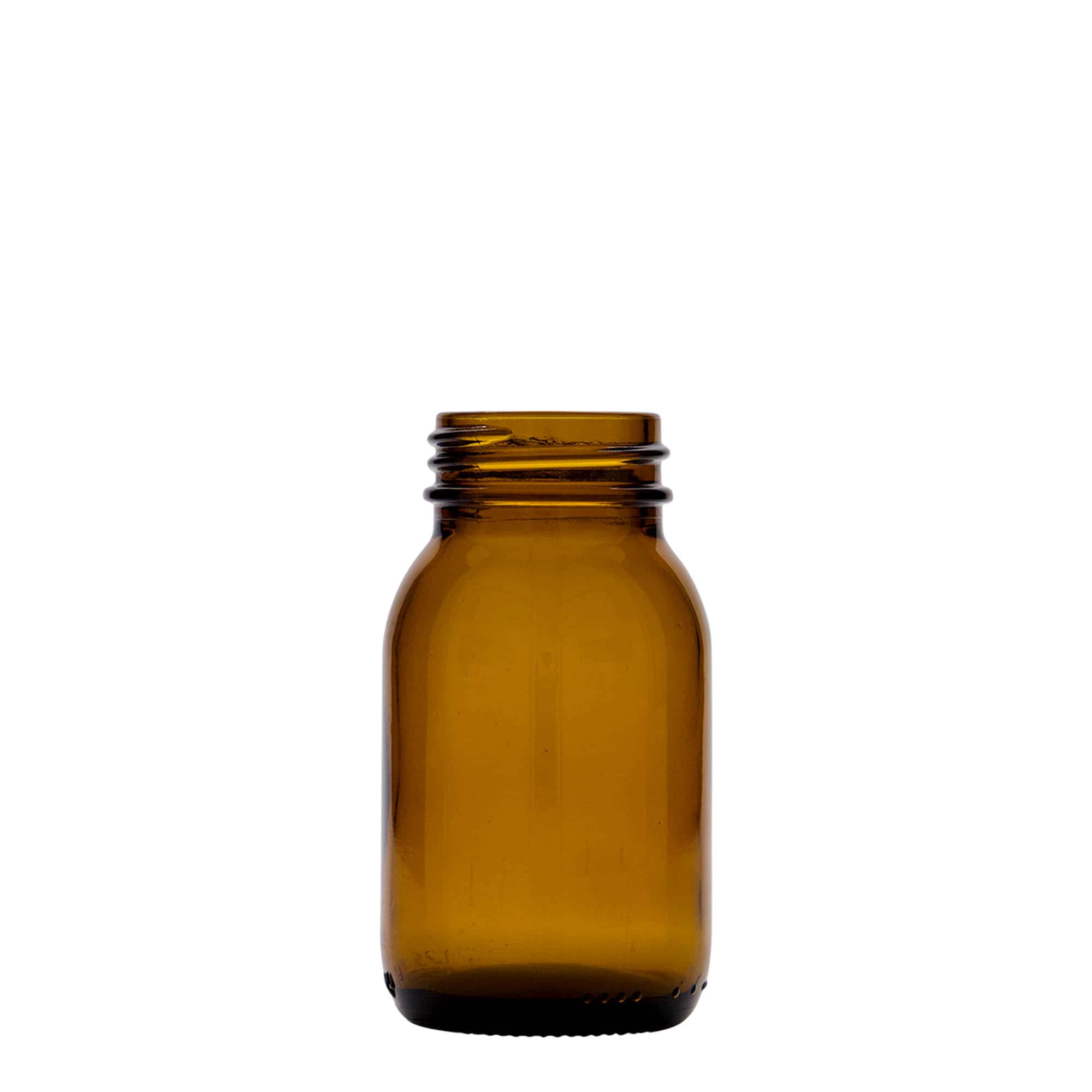 125 ml széles szájú üveg, barna, nyílás: DIN 40