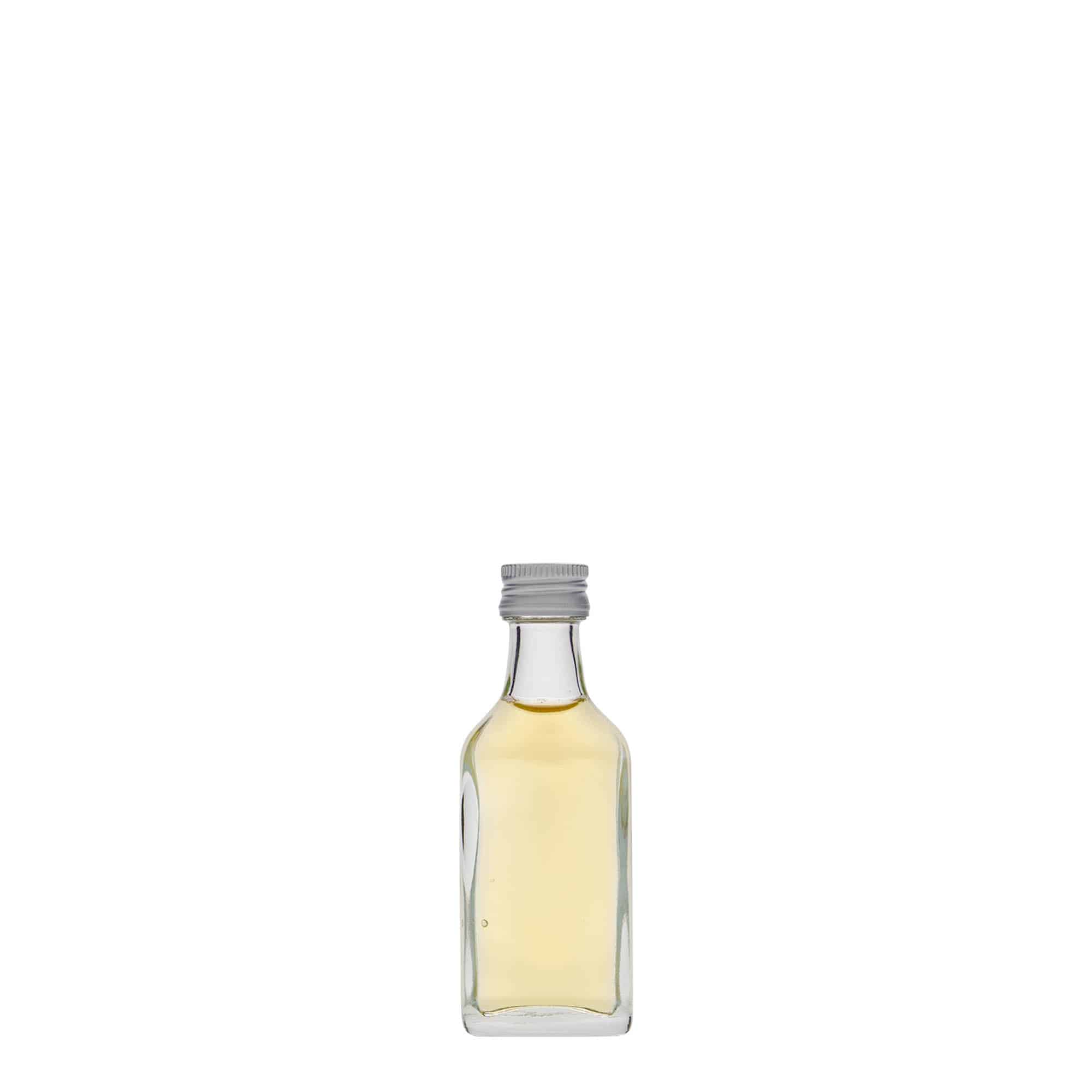 20 ml zsebflakon, téglalap alakú, üveg, nyílás: PP 18