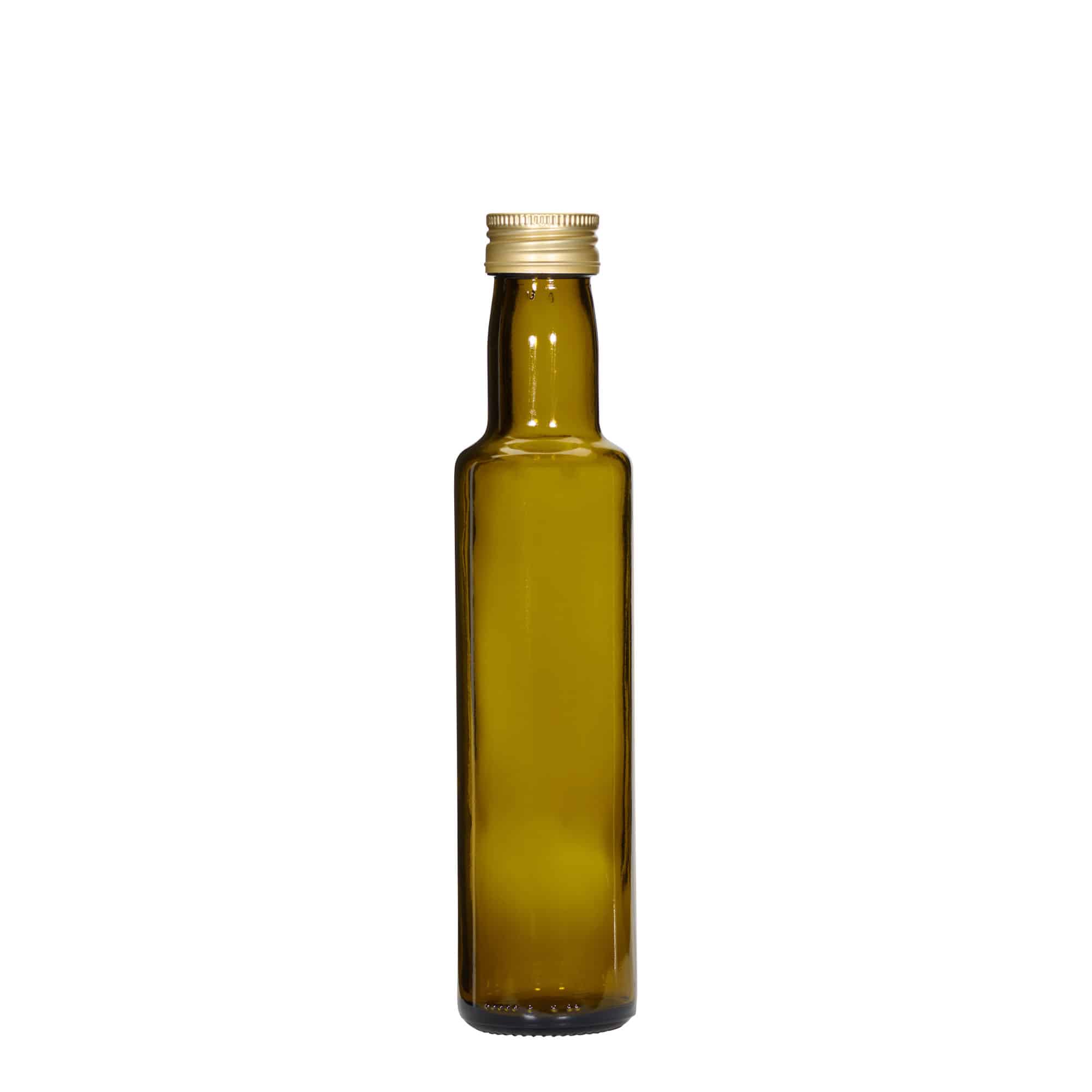 250 ml-es üvegpalack 'Dorica', antikzöld, szájnyílás: PP 31,5