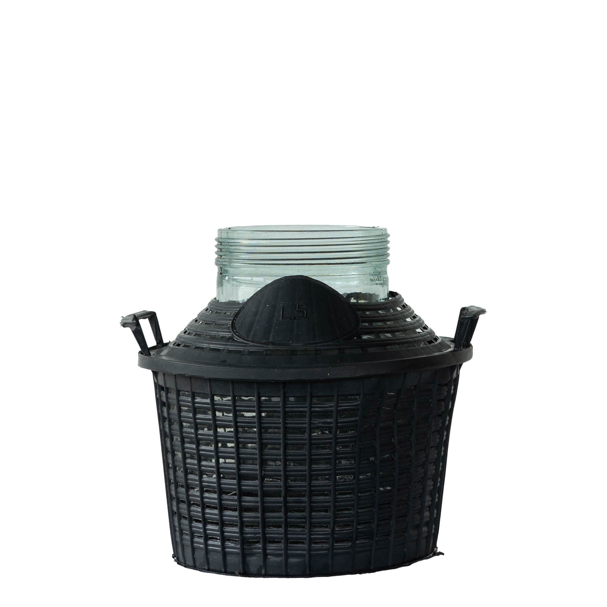 5 l gömbpalack széles nyakkal, üveg, nyílás: csavarzár