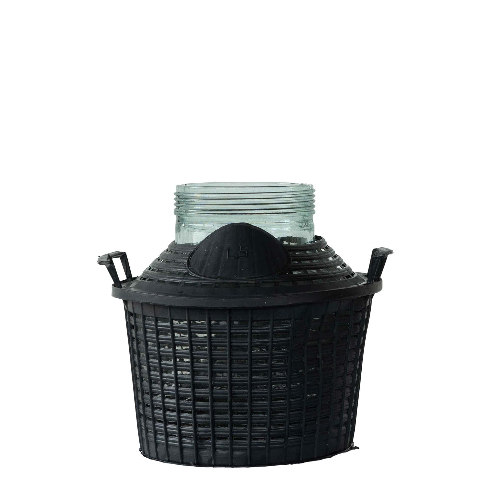 5 l gömbpalack széles nyakkal, üveg, nyílás: csavarzár