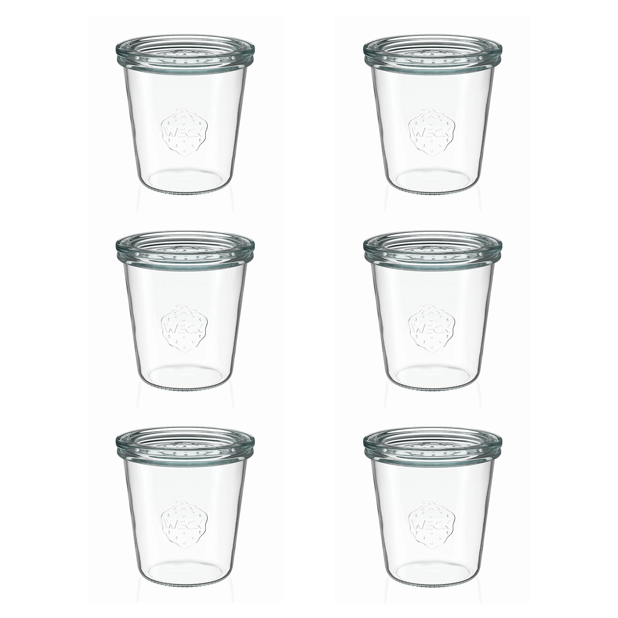 6x 290 ml magas Felfordítható WECK-üveg üvegfedéllel RR 80