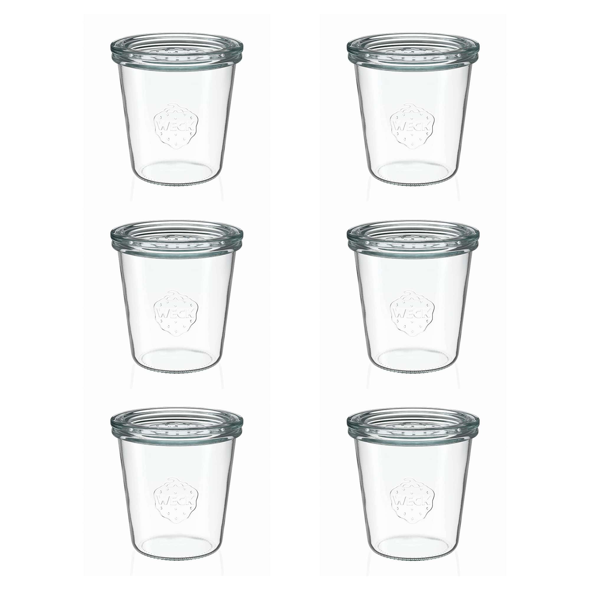 6x 290 ml magas Felfordítható WECK-üveg üvegfedéllel RR 80