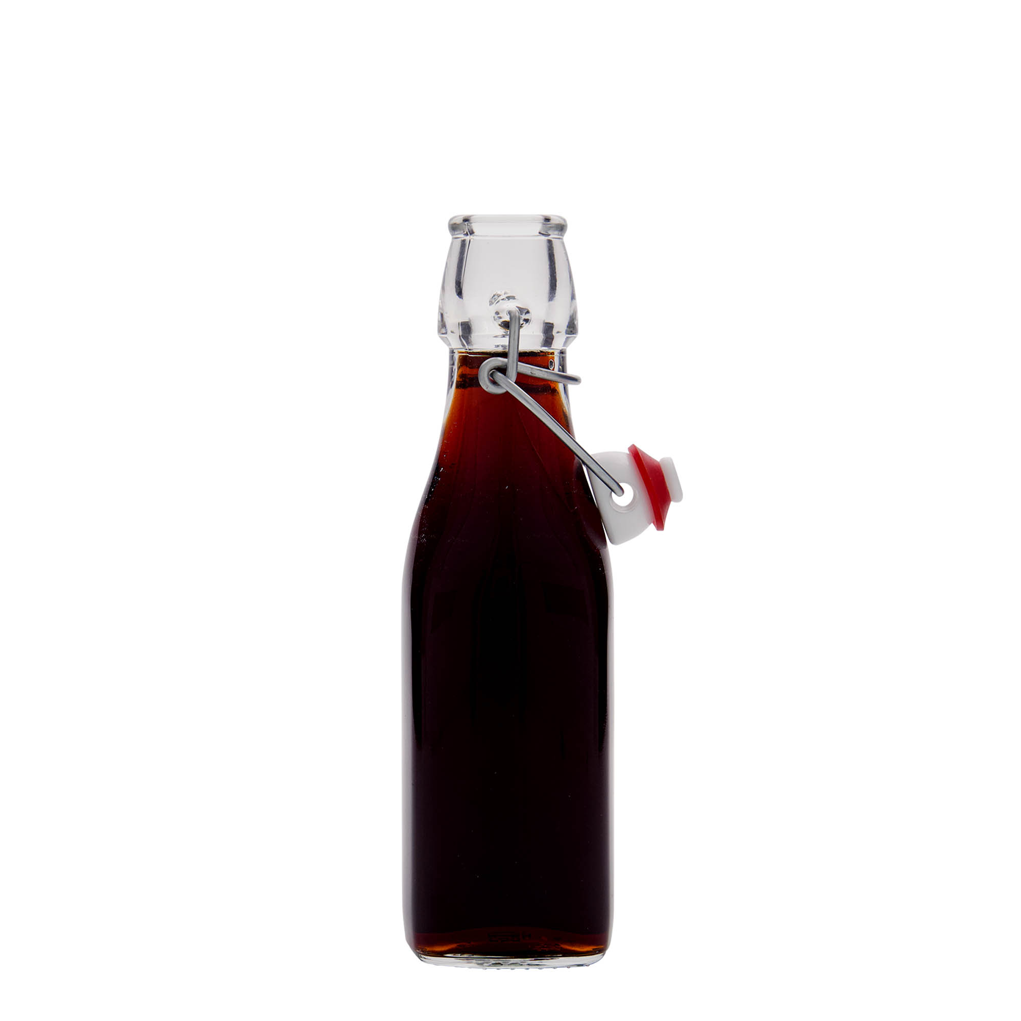 250 ml üveges palack 'Swing, négyzet alakú, nyílás: csatos záróelem' 250 ml üveges palack 'Swing, négyzet alakú, nyílás: csatos záróelem'