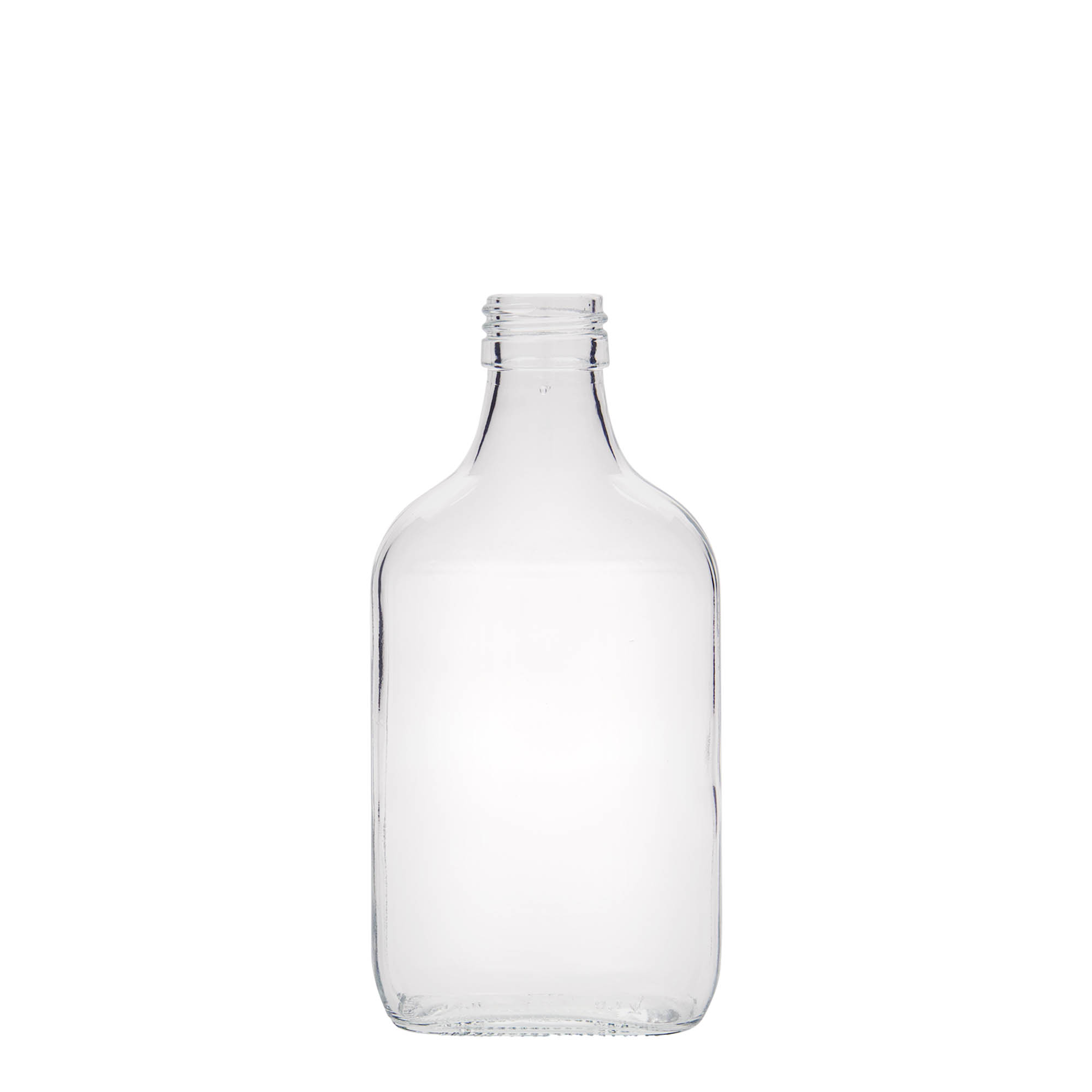 200 ml zsebes üveg, téglalap alakú, üveg, nyílás: PP 28 200 ml zsebes üveg, téglalap alakú, üveg, nyílás: PP 28