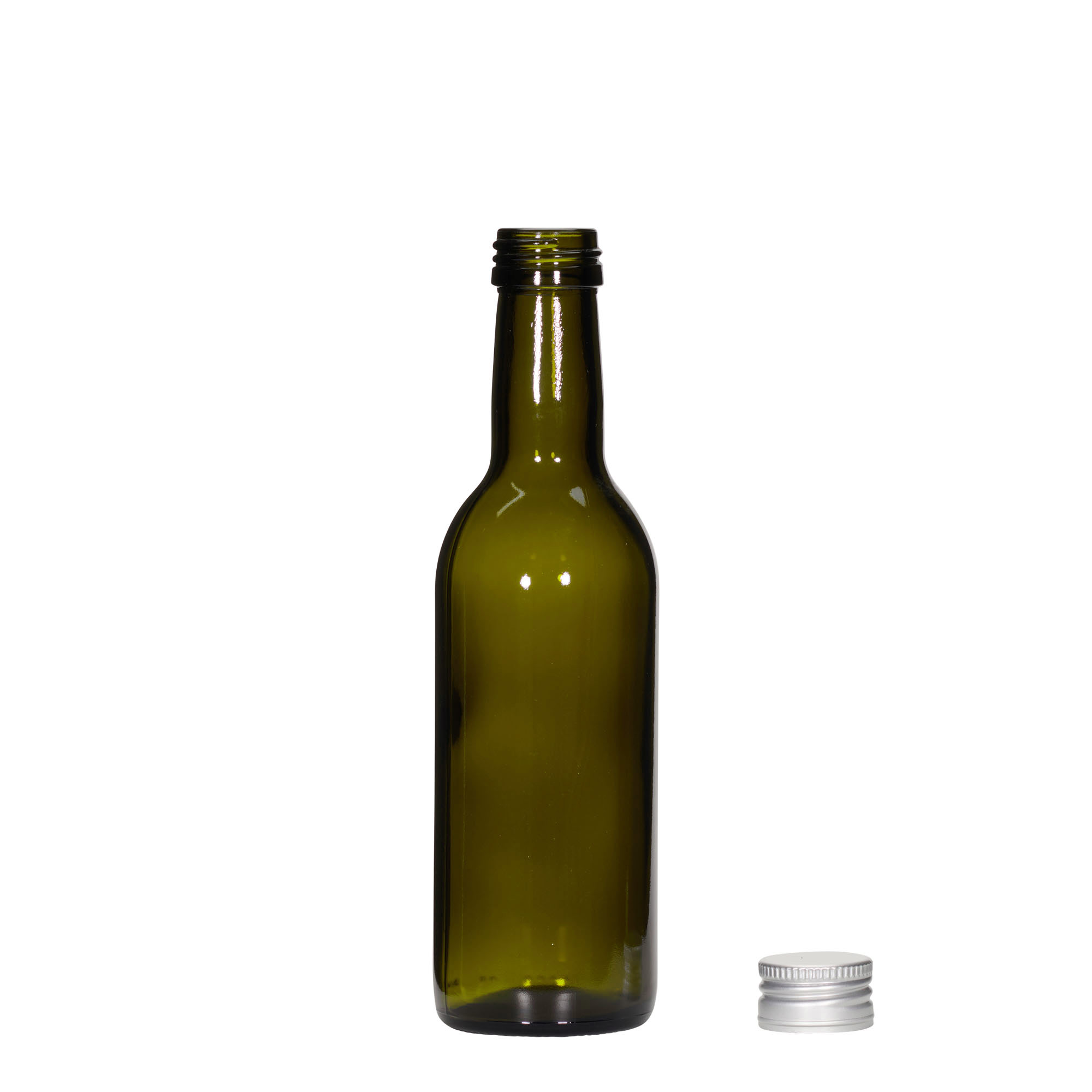 250 ml üvegpalack 'Bordeaux', antikzöld, nyílás: PP 28 250 ml üvegpalack 'Bordeaux', antikzöld, nyílás: PP 28
