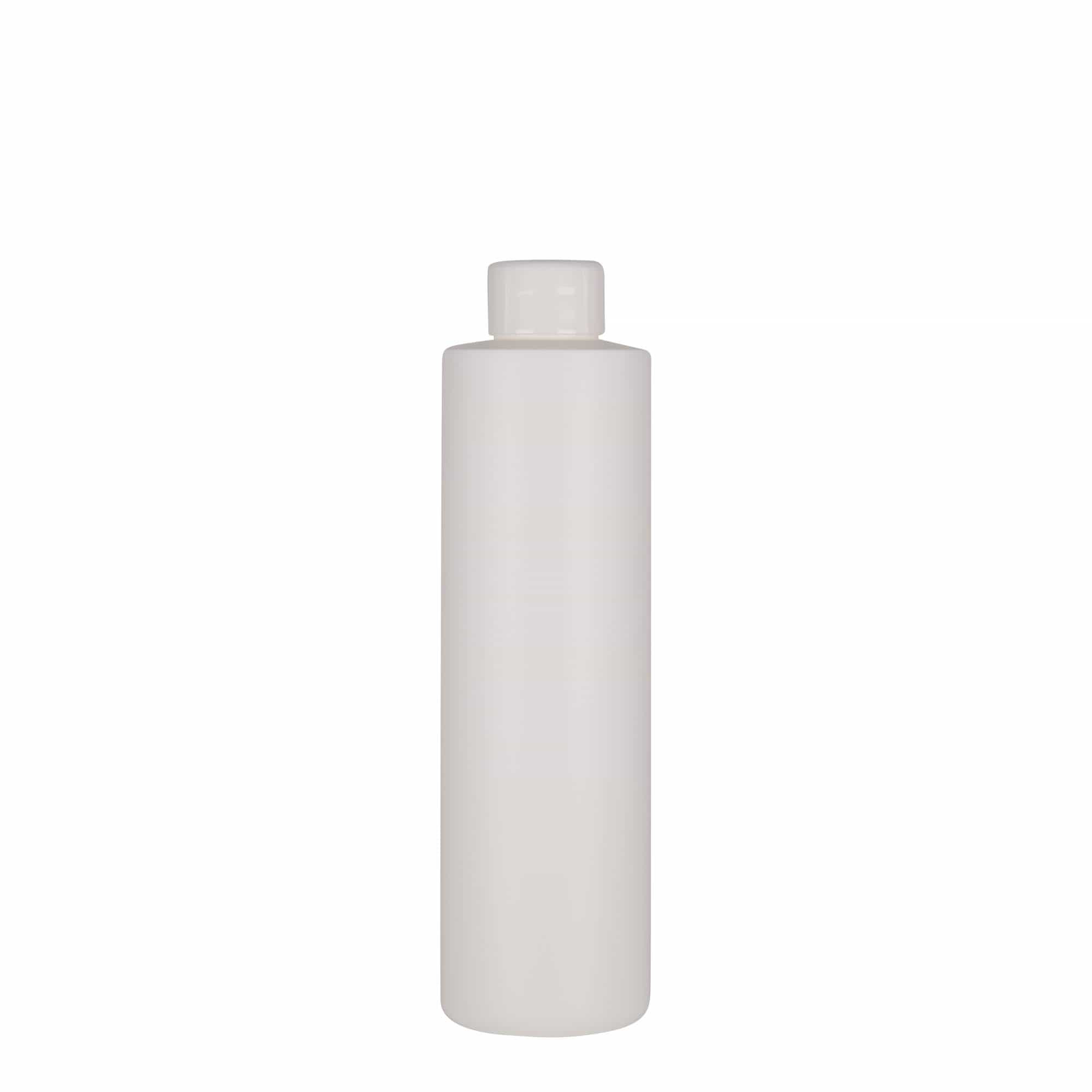 250 ml műanyag palack 'Pipe', zöld HDPE, fehér, nyílás: 24/410