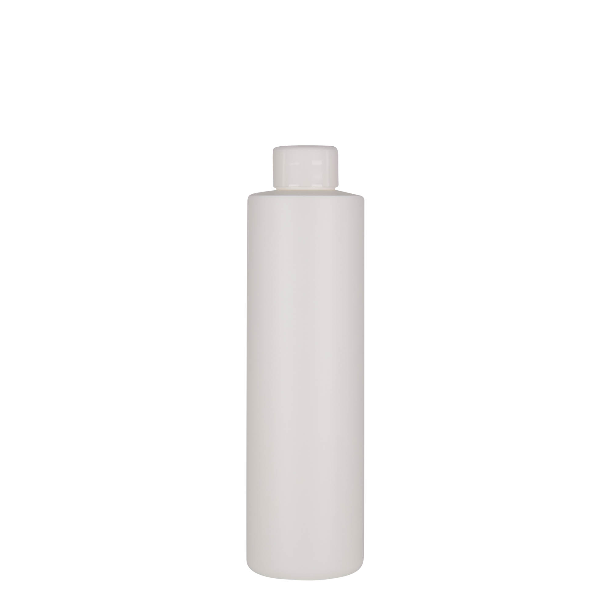 250 ml műanyag palack 'Pipe', zöld HDPE, fehér, nyílás: 24/410