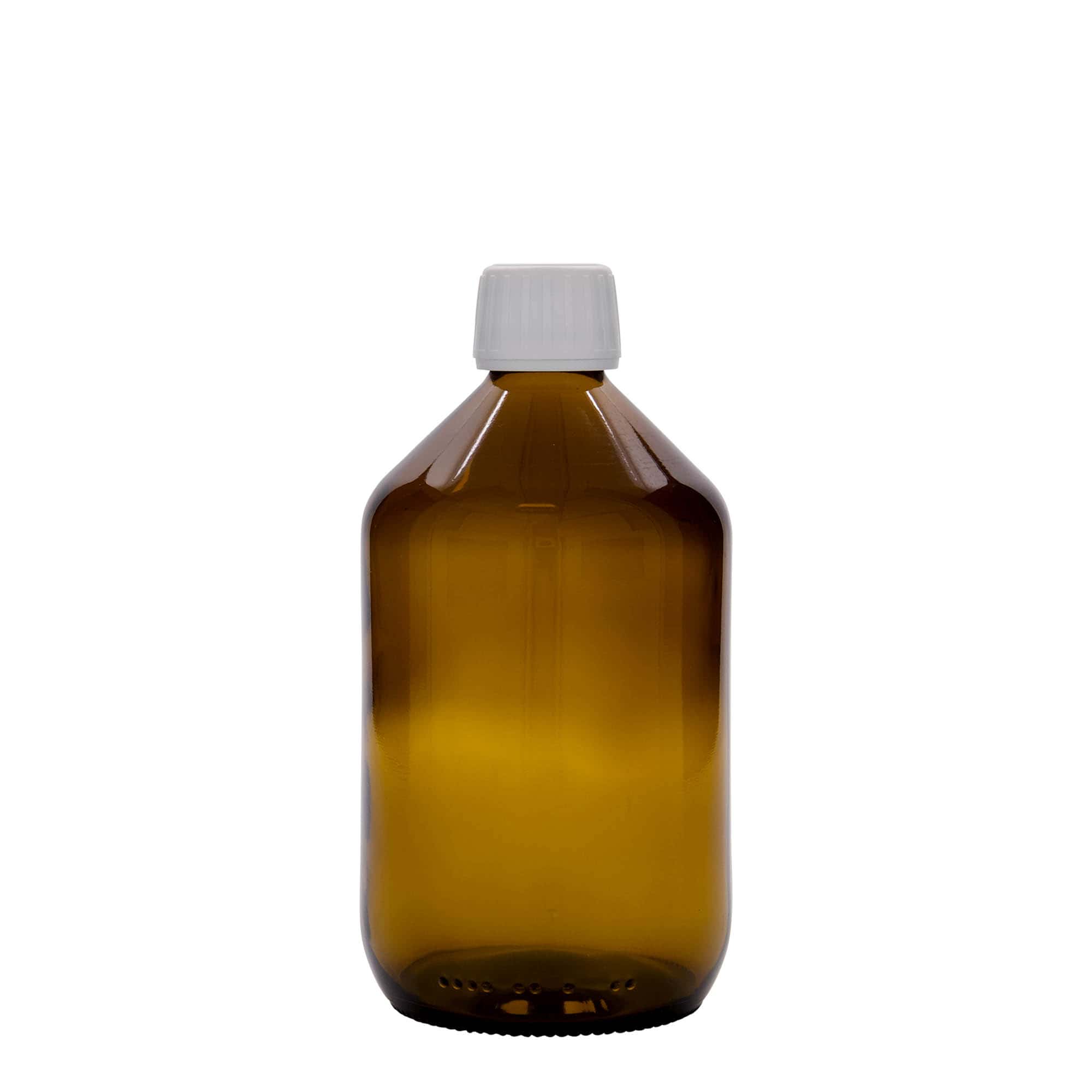 500 ml orvosi üveg, barna, üveg, nyílás: PP 28