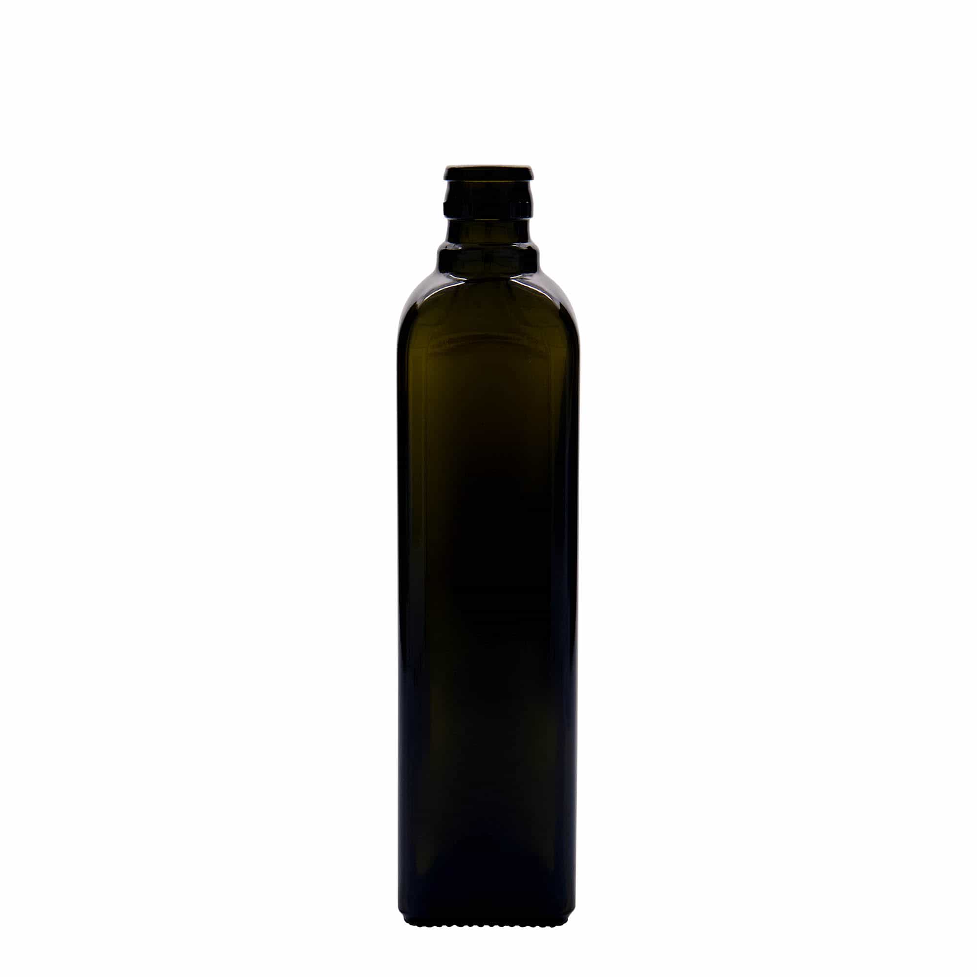 500 ml-es ecetes/olajos palack 'Quadra', üveg, négyzet alakú, antikzöld, szájnyílás: DOP 500 ml-es ecetes/olajos palack 'Quadra', üveg, négyzet alakú, antikzöld, szájnyílás: DOP