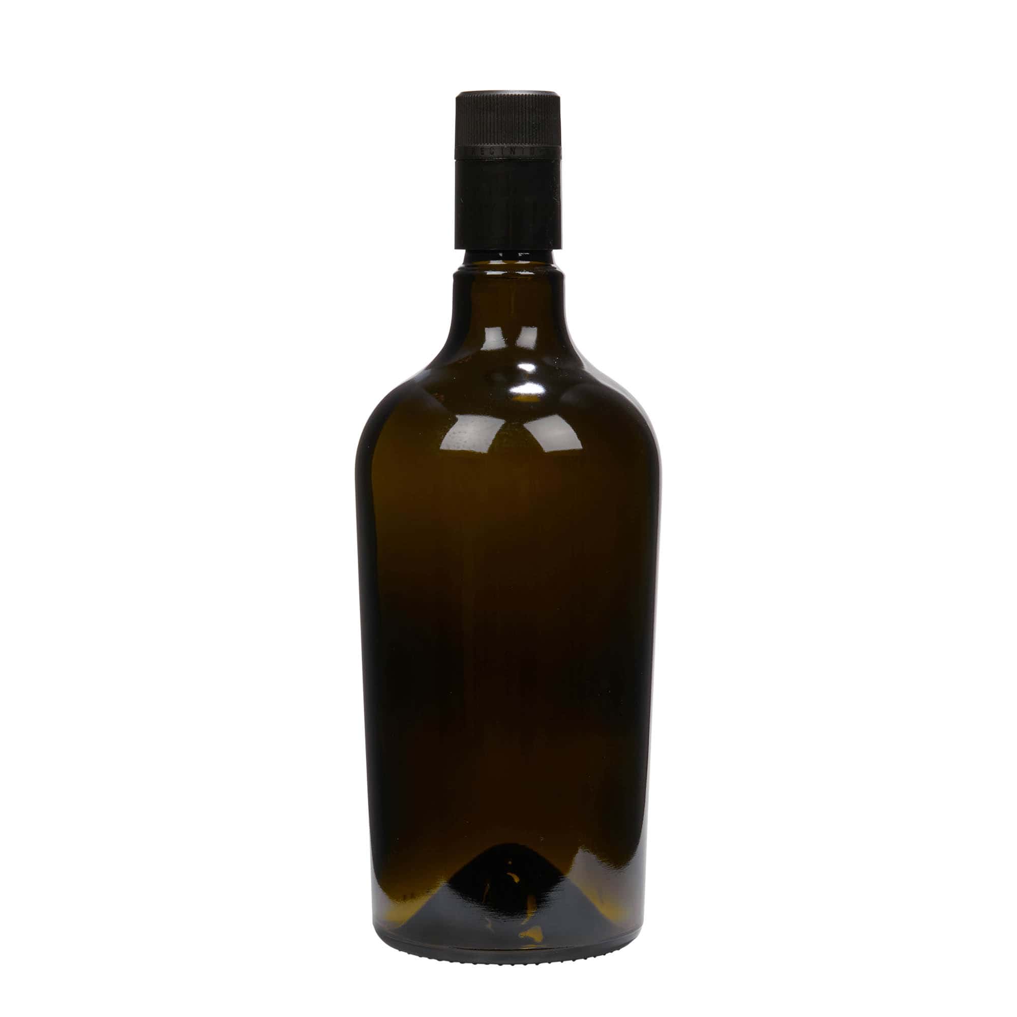 750 ml-es ecetes/olajos palack 'Oleum', üveg, antikzöld, szájnyílás: DOP
