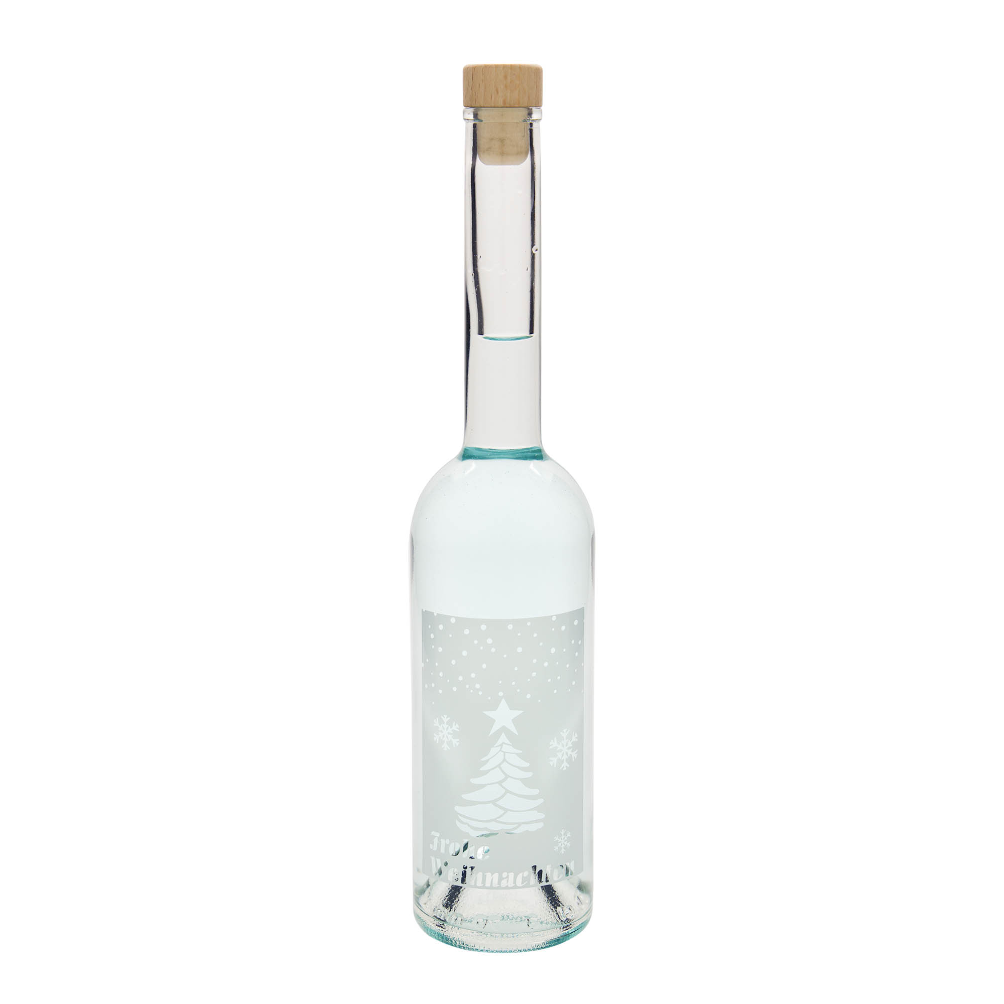 500 ml üvegpalack 'Opera', motívum: Fehér karácsony, nyak: parafa 500 ml üvegpalack 'Opera', motívum: Fehér karácsony, nyak: parafa